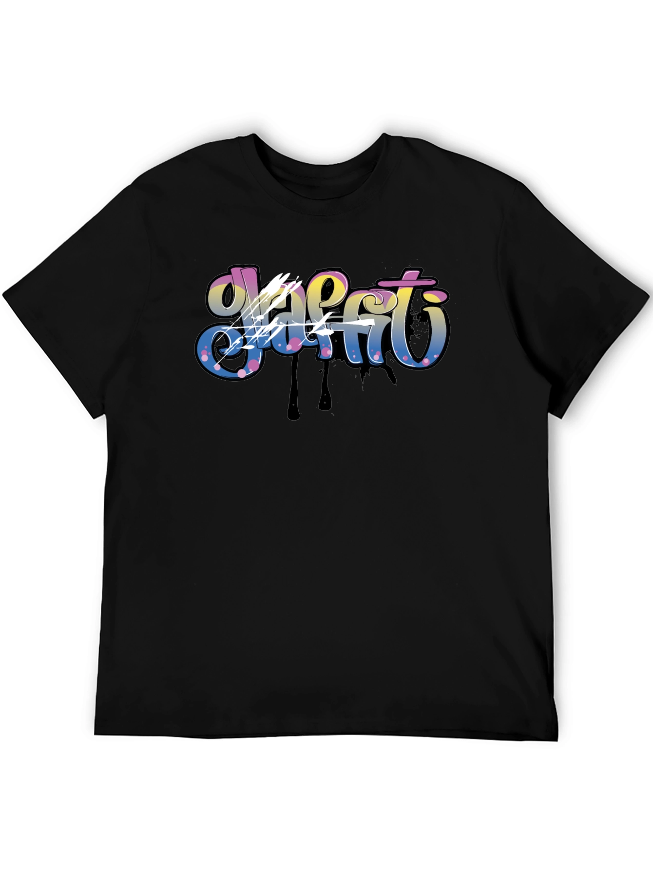 Graffiti Art Mens Black T-Shirt