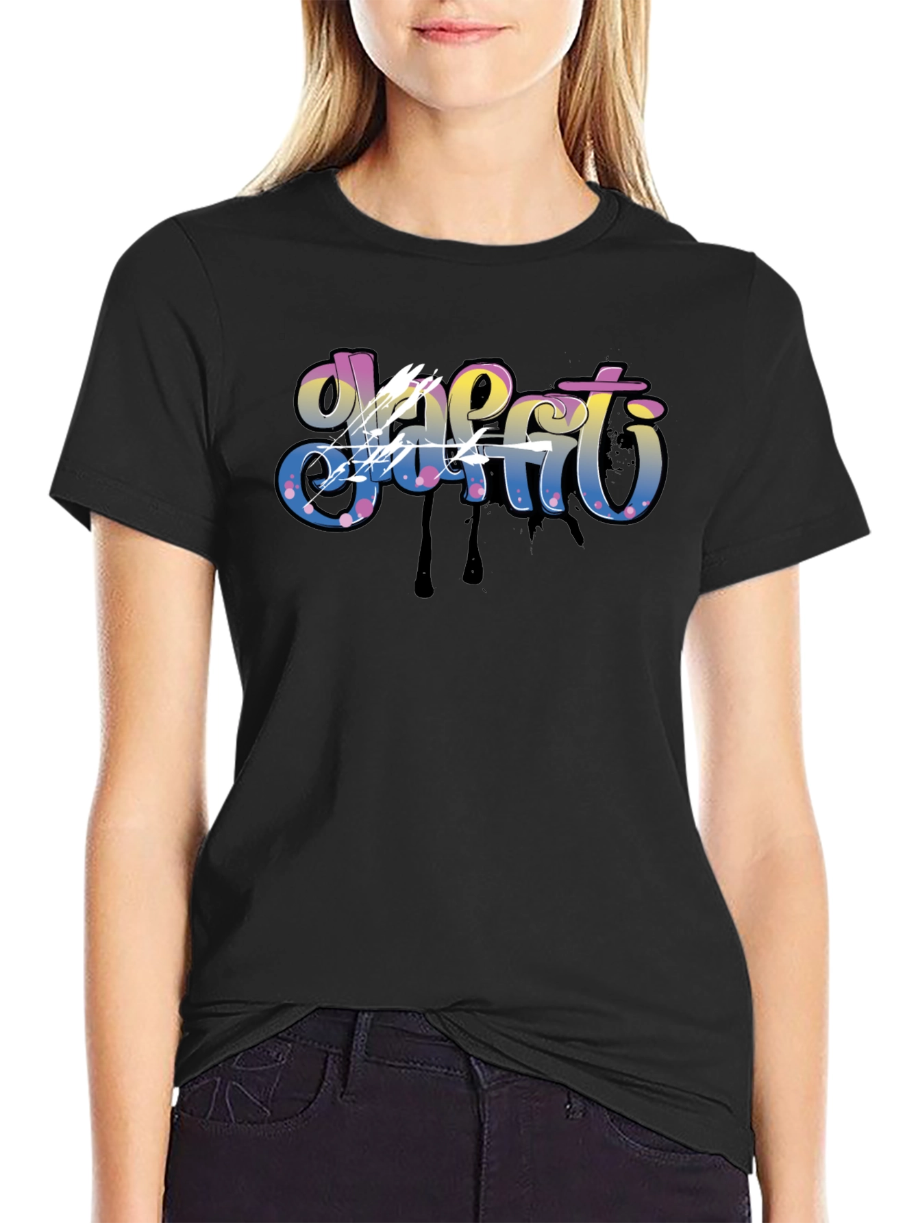 Graffiti Art Mens Black T-Shirt