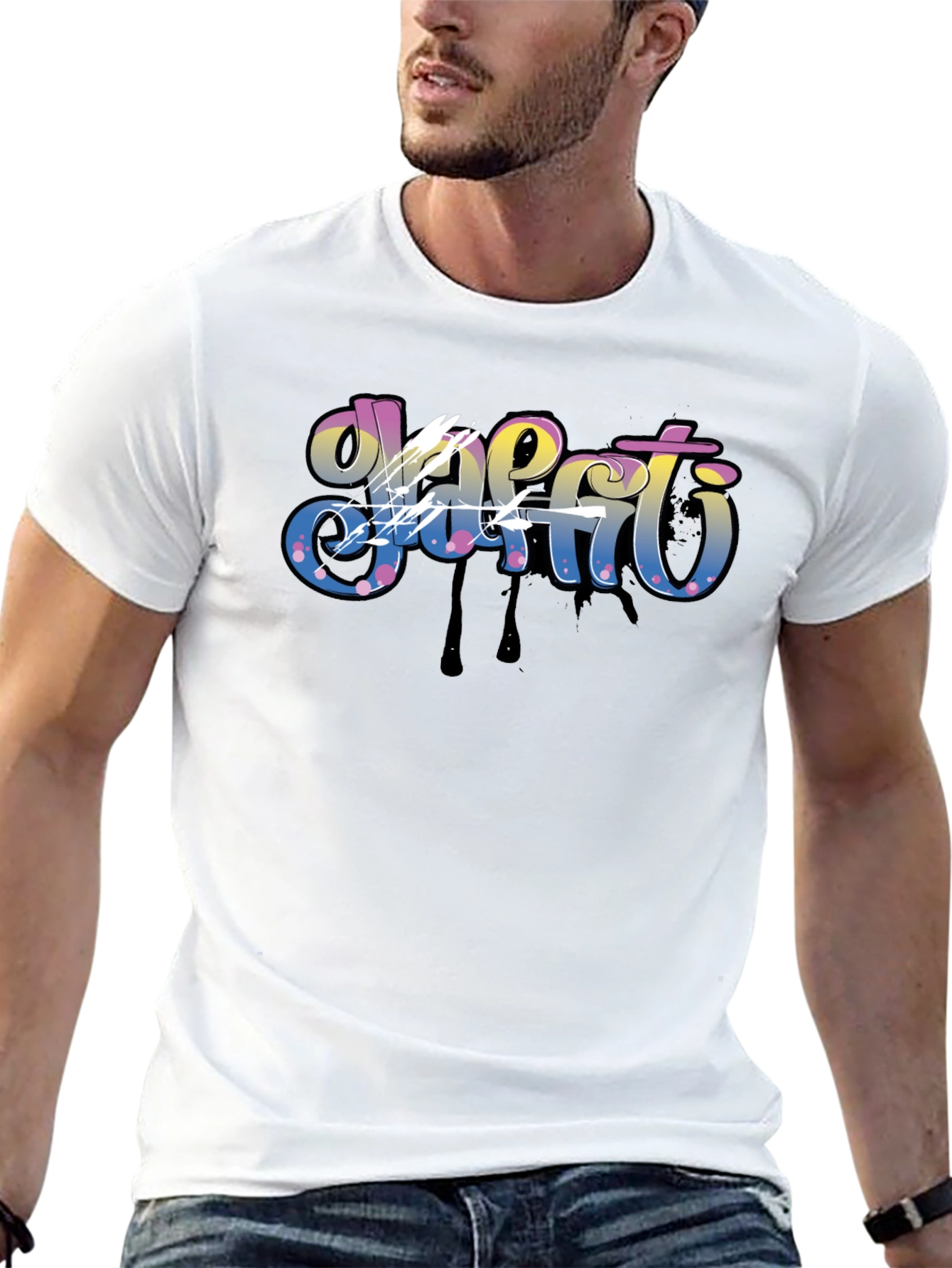Graffiti Art Mens Black T-Shirt