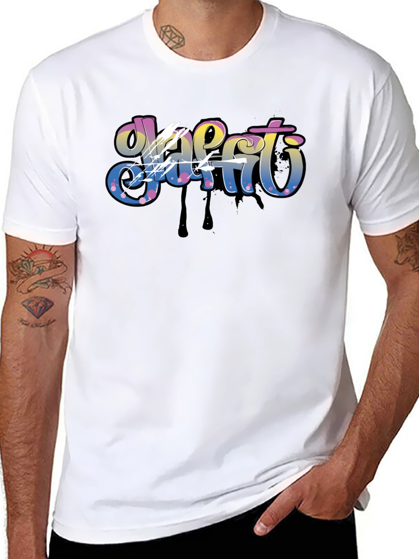 Graffiti Art Mens Black T-Shirt