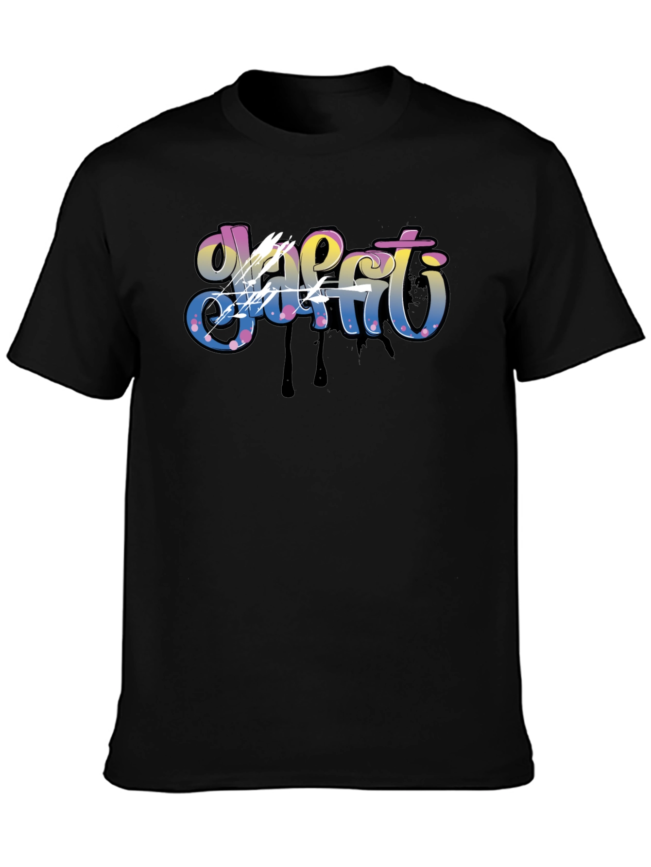 Graffiti Art Mens Black T-Shirt