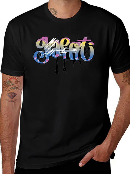 Graffiti Art Mens Black T-Shirt