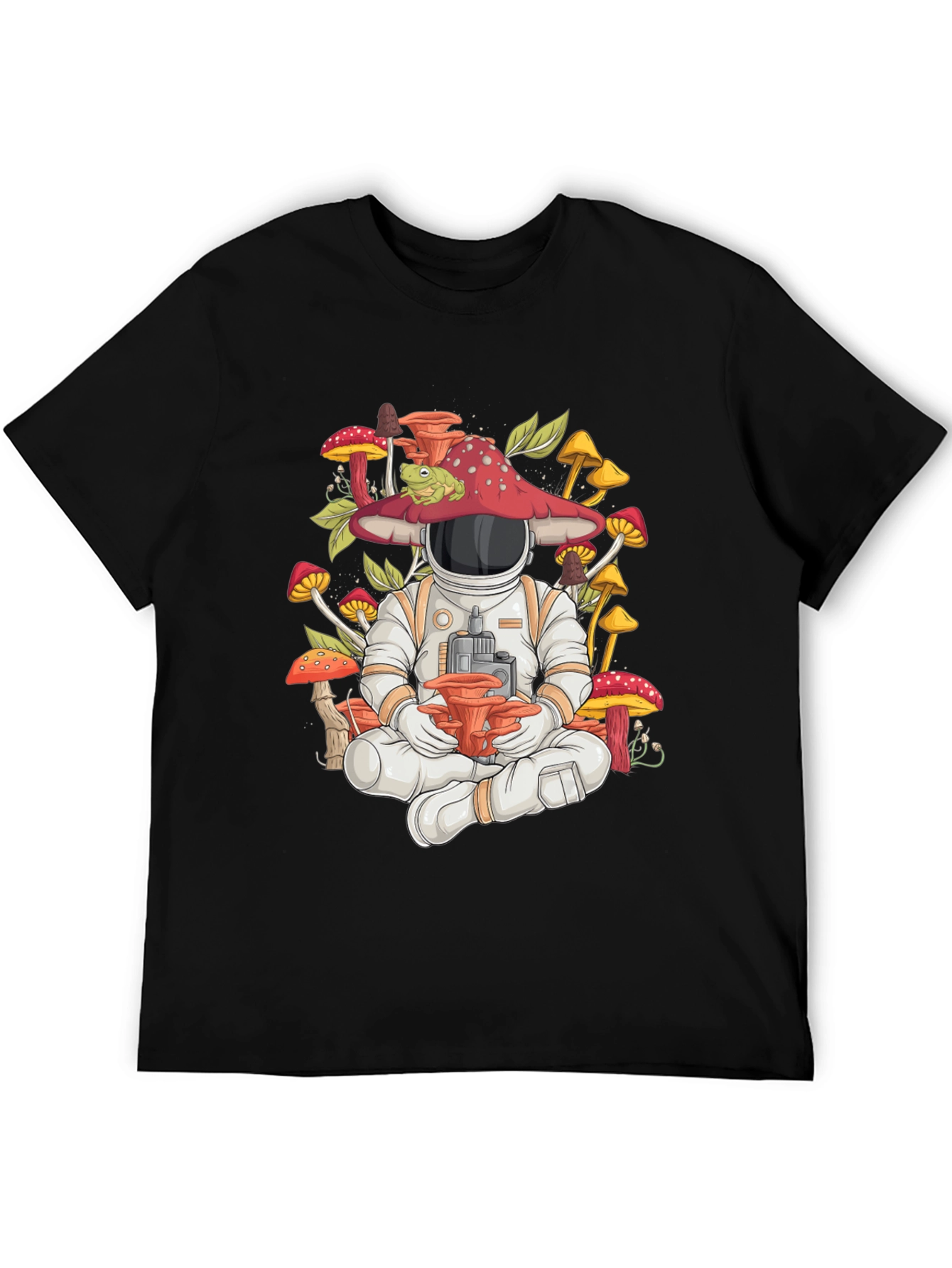 Astronaut Mushroom T-Shirt - Space & Nature Fusion