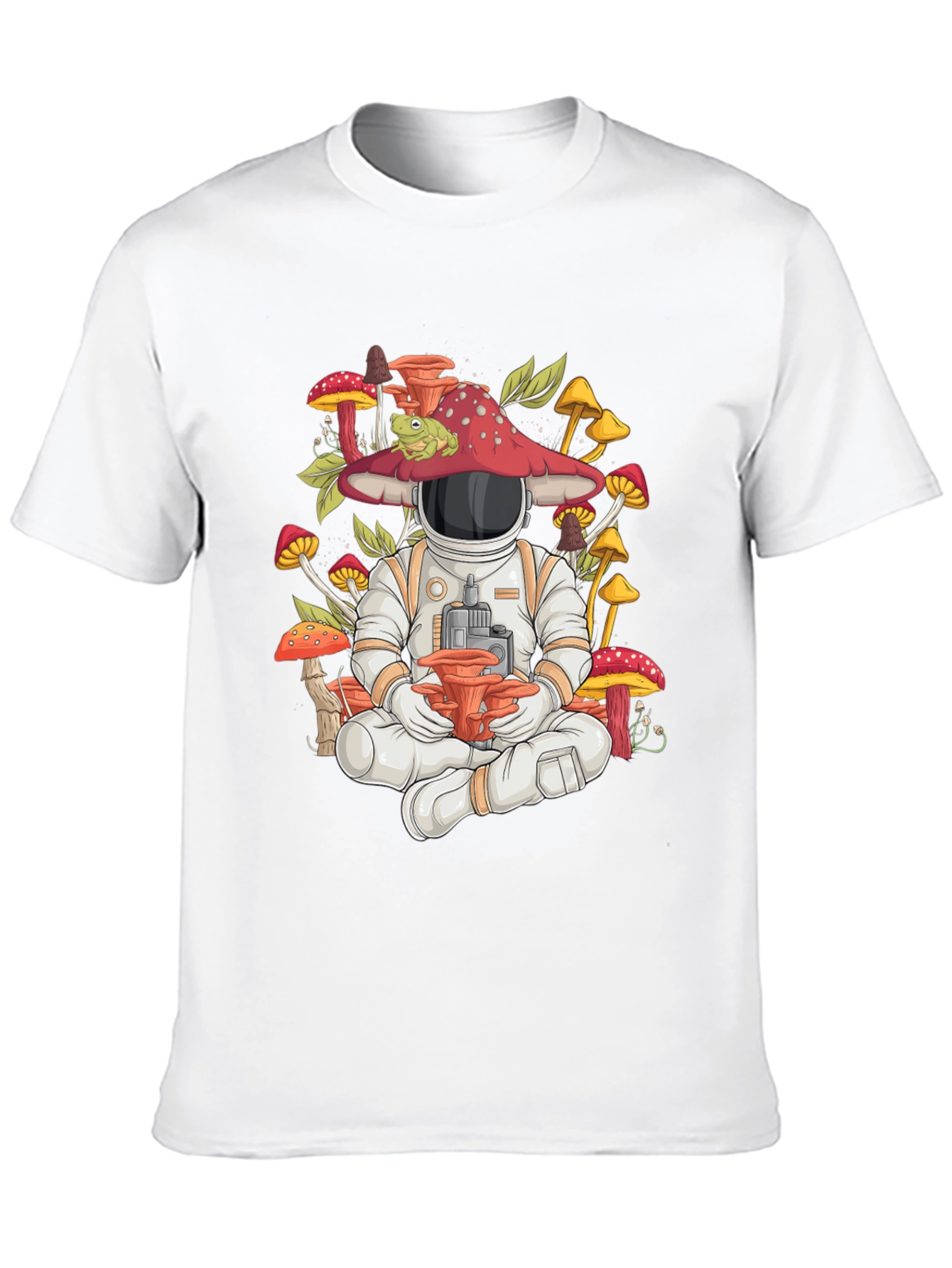 Astronaut Mushroom T-Shirt - Space & Nature Fusion
