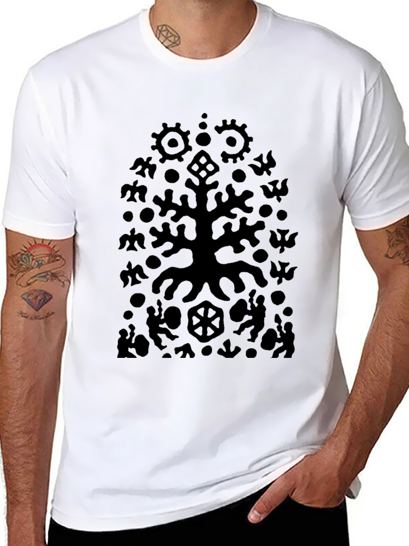 Abstract Tree Graphic Black Tee