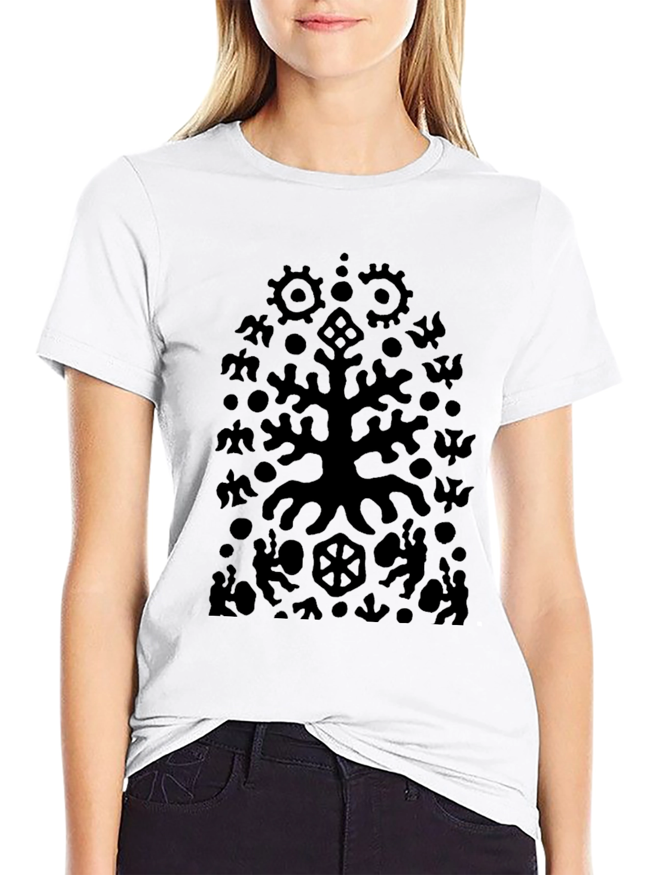 Abstract Tree Graphic Black Tee