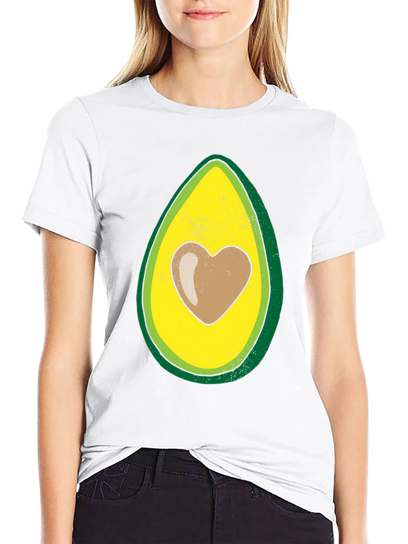 Avocado Heart Graphic T-Shirt - Trendy Casual Wear