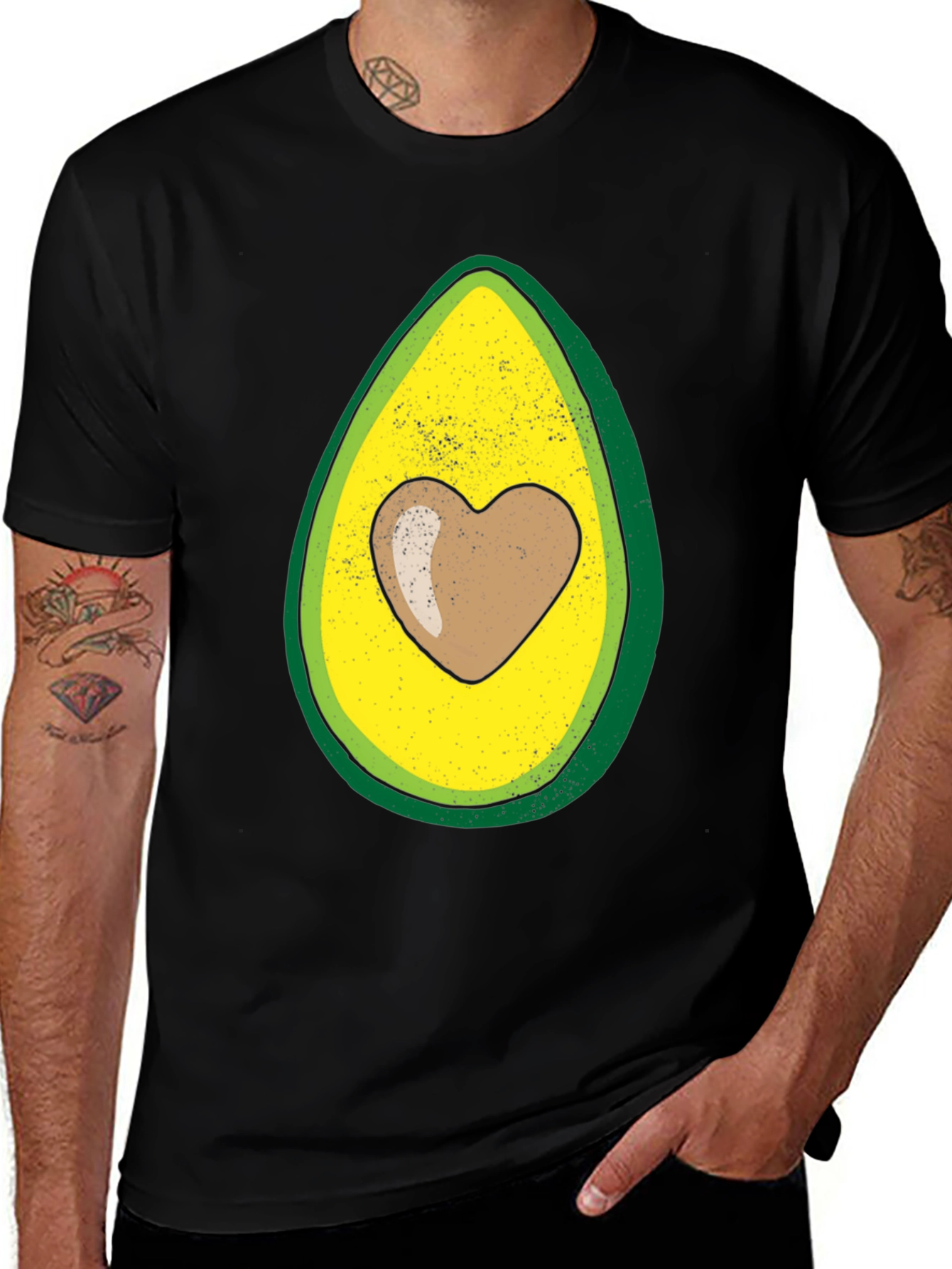 Avocado Heart Graphic T-Shirt - Trendy Casual Wear