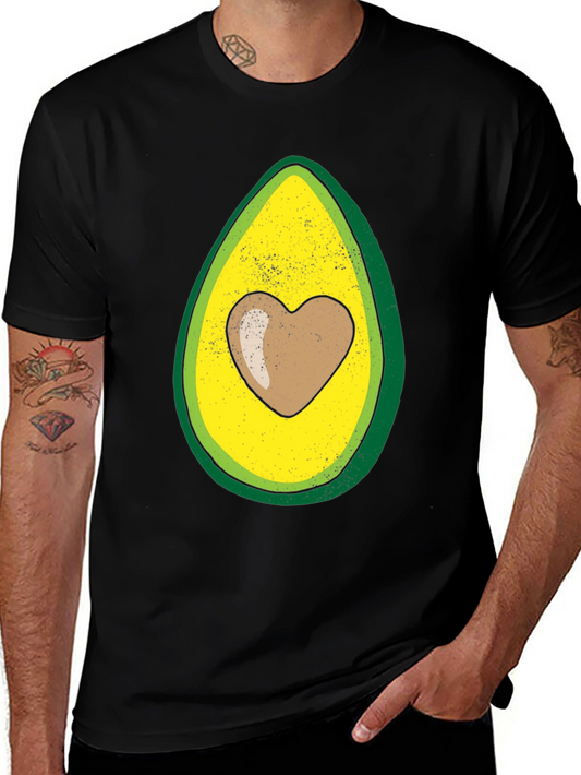 Avocado Heart Graphic T-Shirt - Trendy Casual Wear