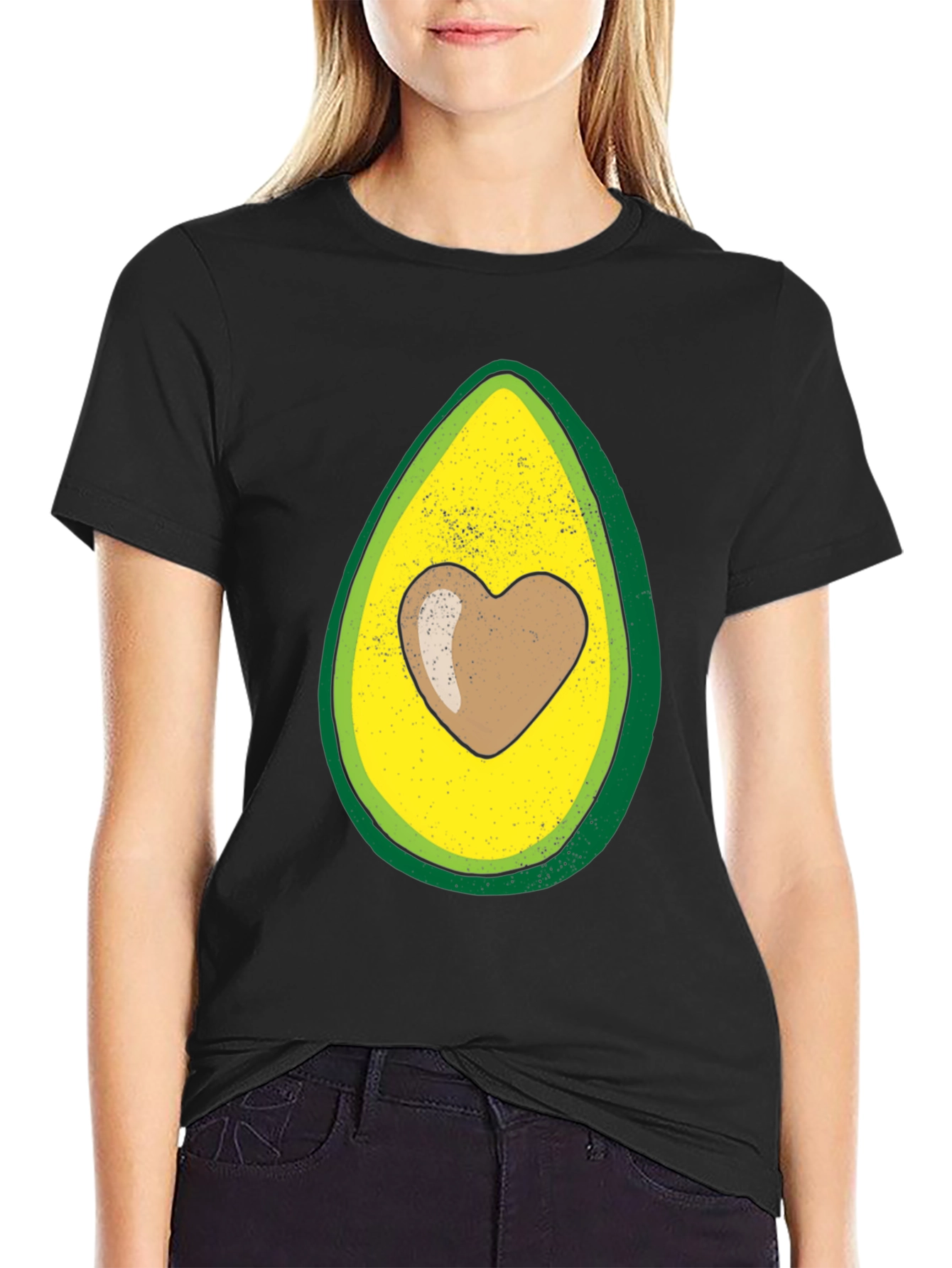 Avocado Heart Graphic T-Shirt - Trendy Casual Wear