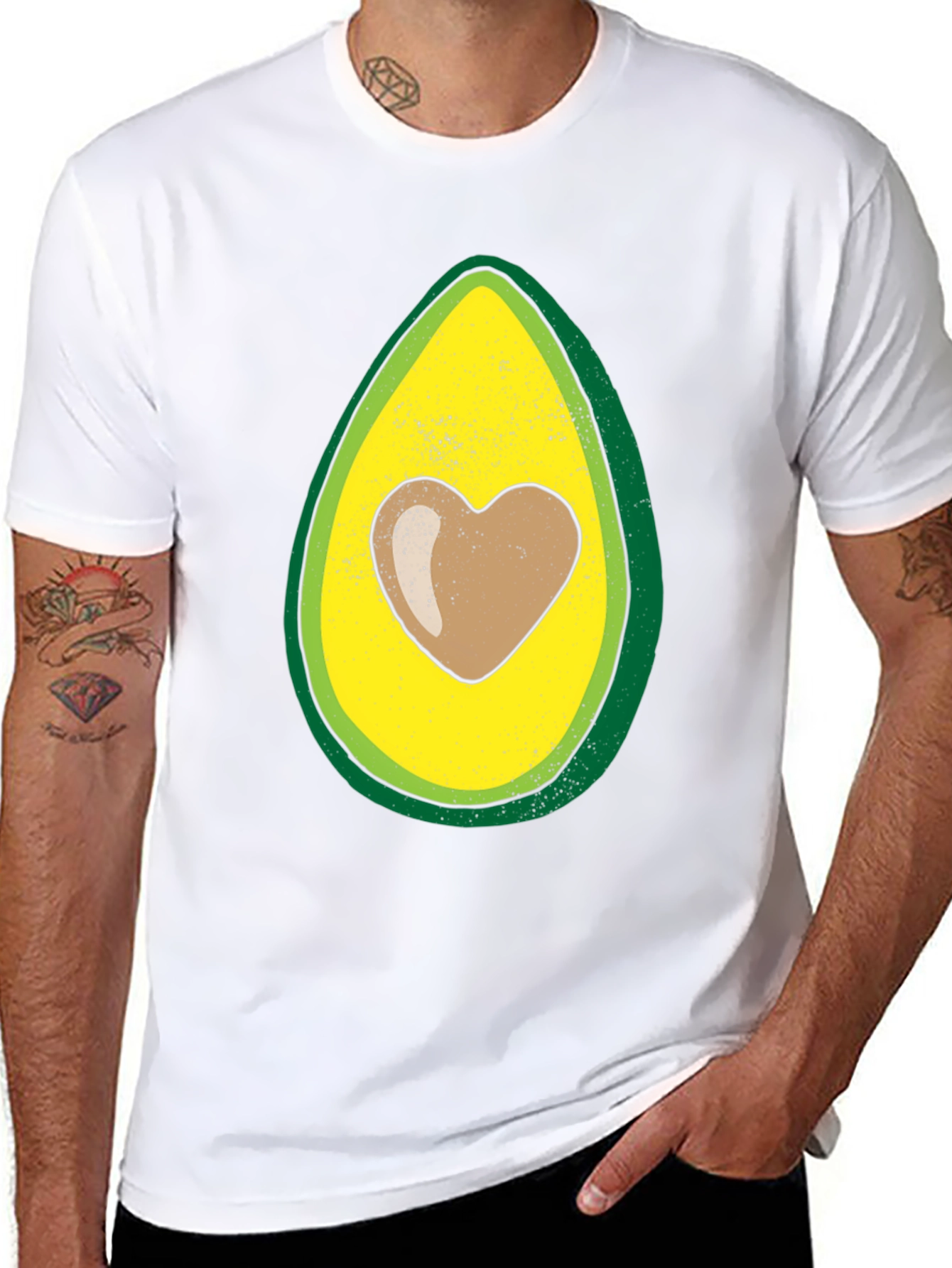 Avocado Heart Graphic T-Shirt - Trendy Casual Wear
