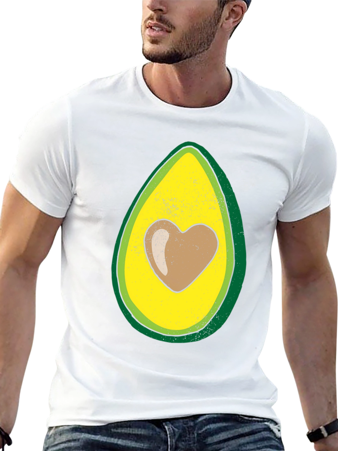 Avocado Heart Graphic T-Shirt - Trendy Casual Wear