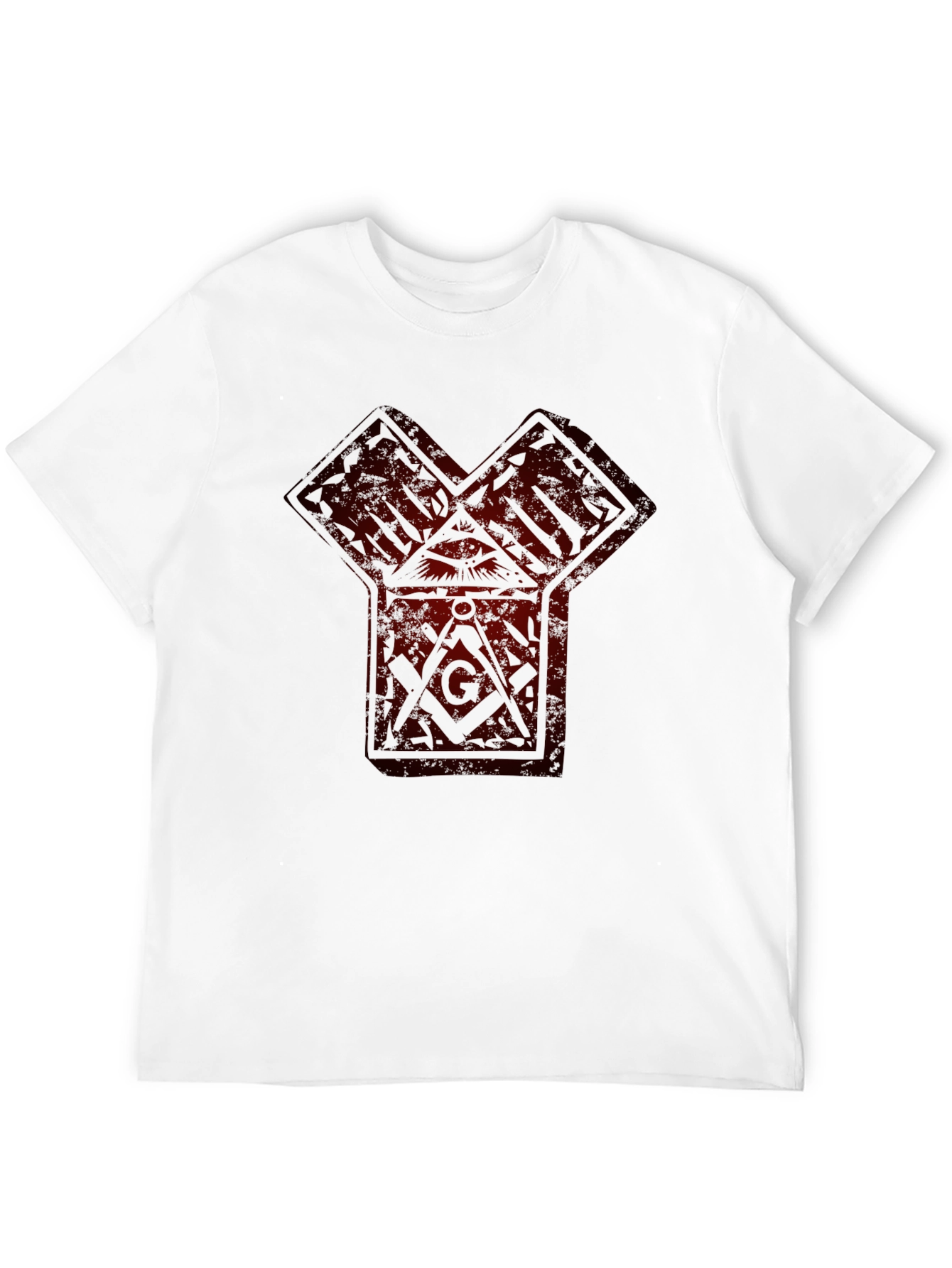 Graphic Print Tee - Freemasonry Symbol Black T-Shirt
