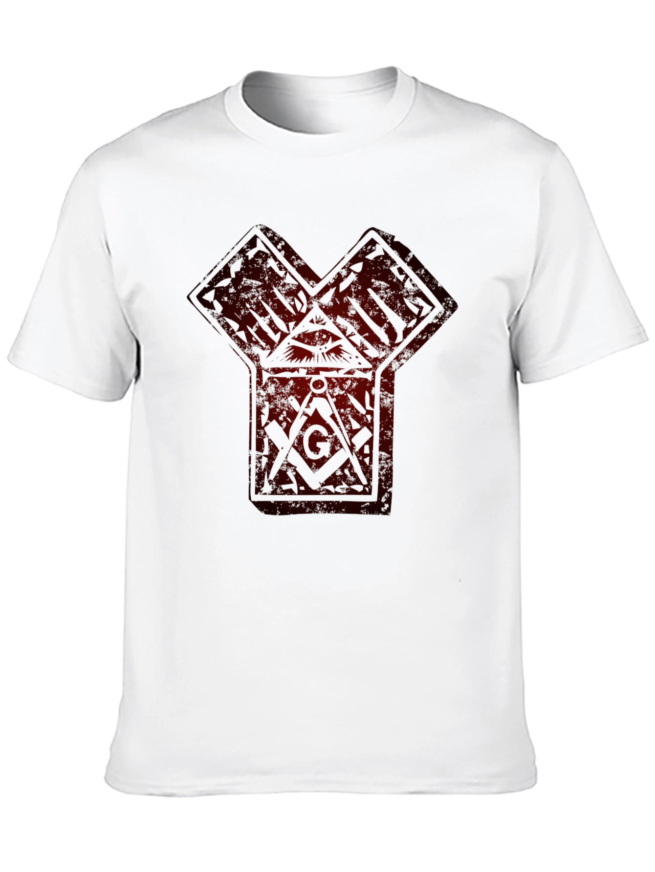Graphic Print Tee - Freemasonry Symbol Black T-Shirt