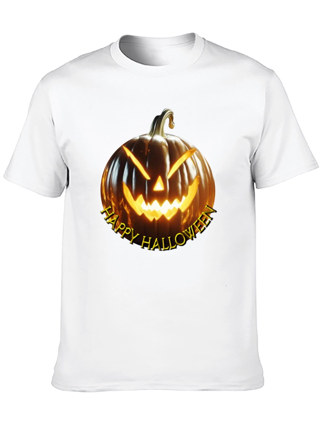 Happy Halloween Pumpkin Graphic Tee - Black