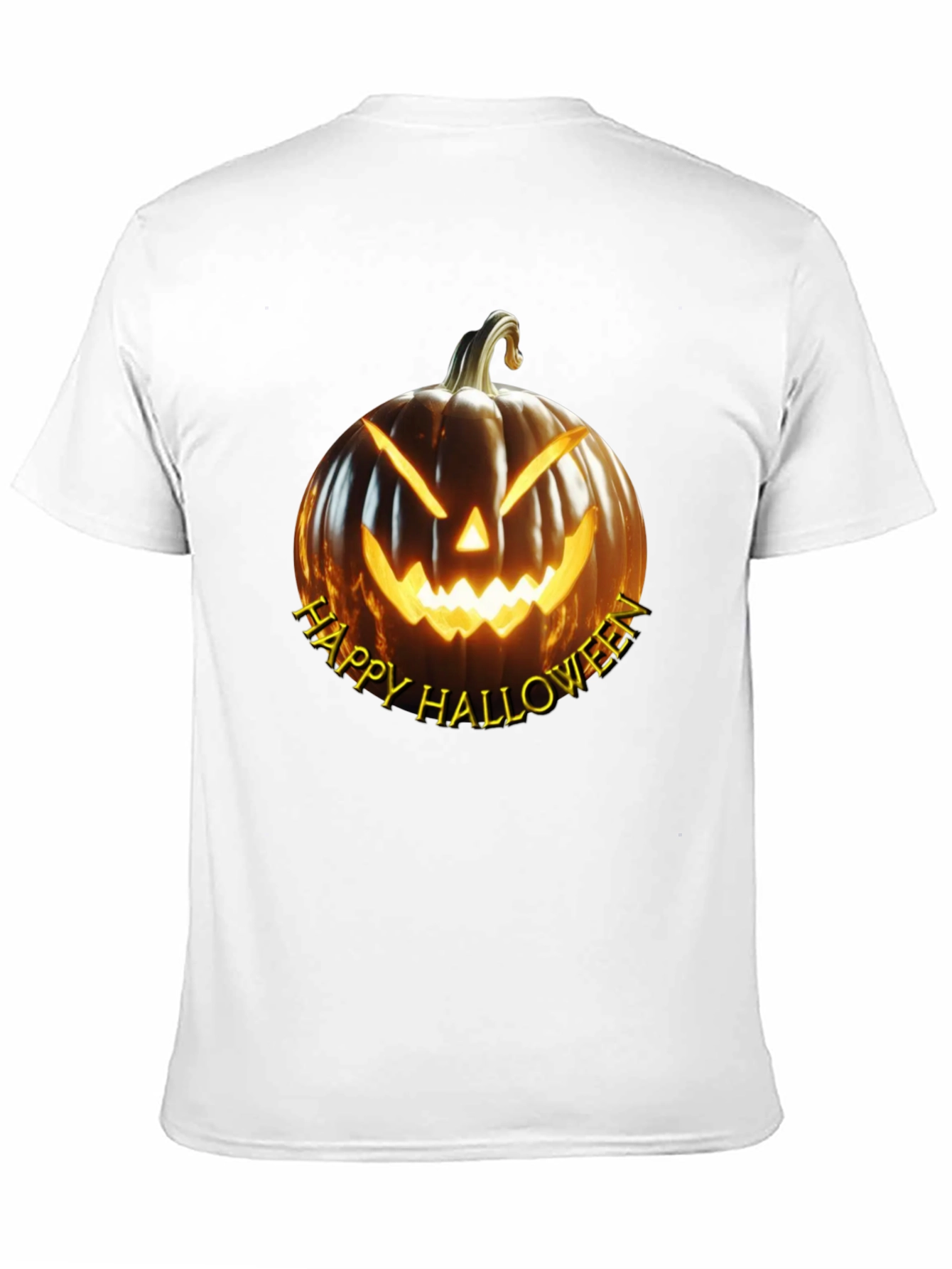 Happy Halloween Pumpkin Graphic Tee - Black