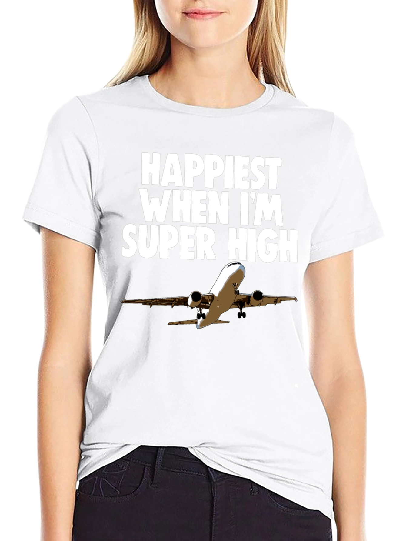 Happiest Super High Airplane Graphic T-Shirt