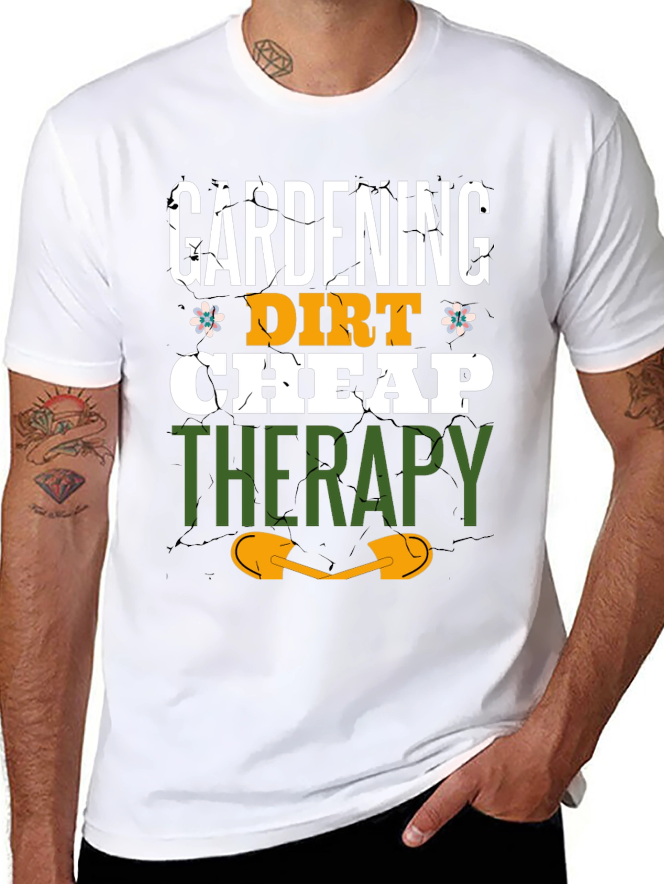 Gardening Dirt Cheap Therapy Graphic T-Shirt