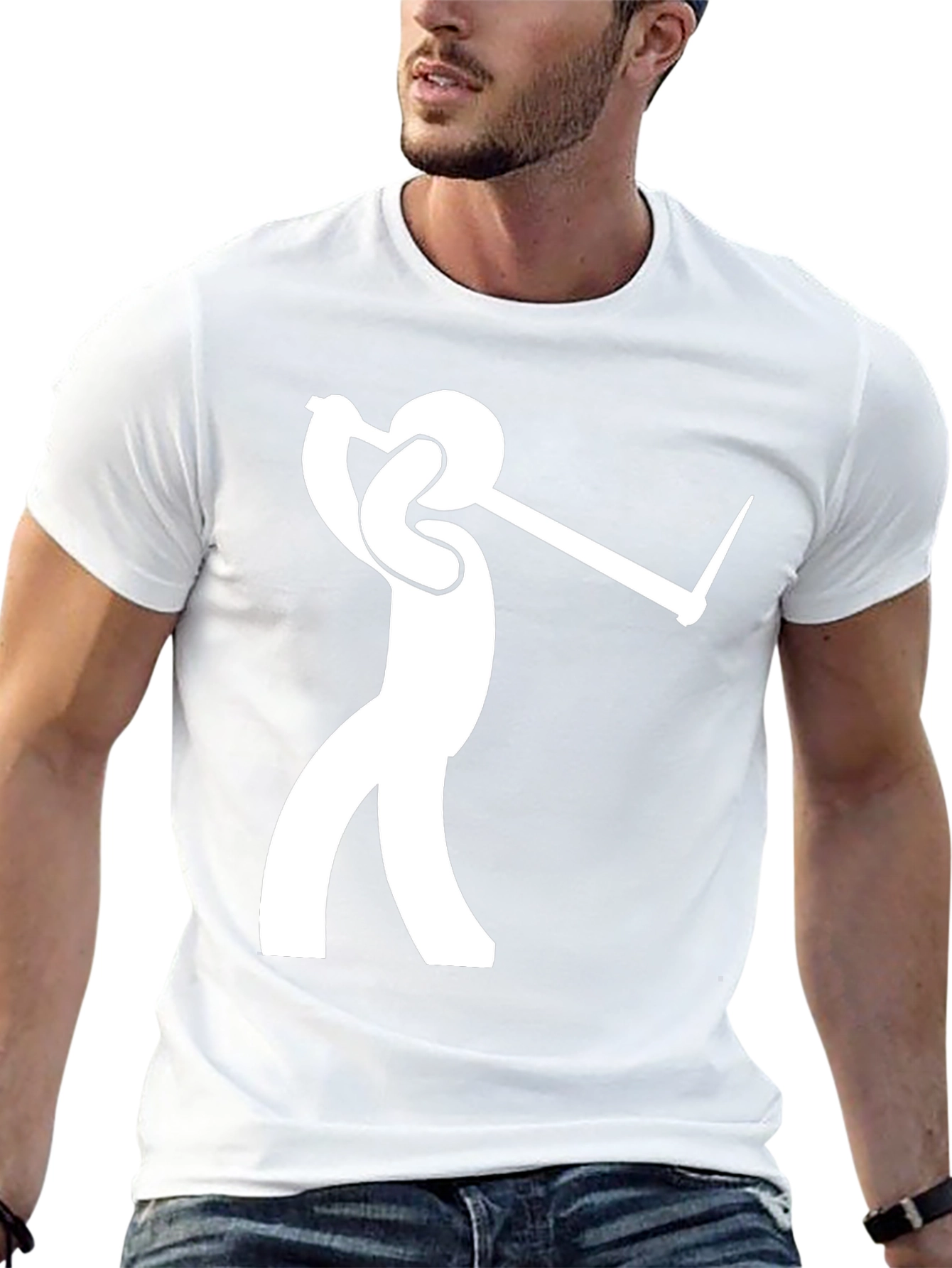Golfing Stick Figure Black T-Shirt