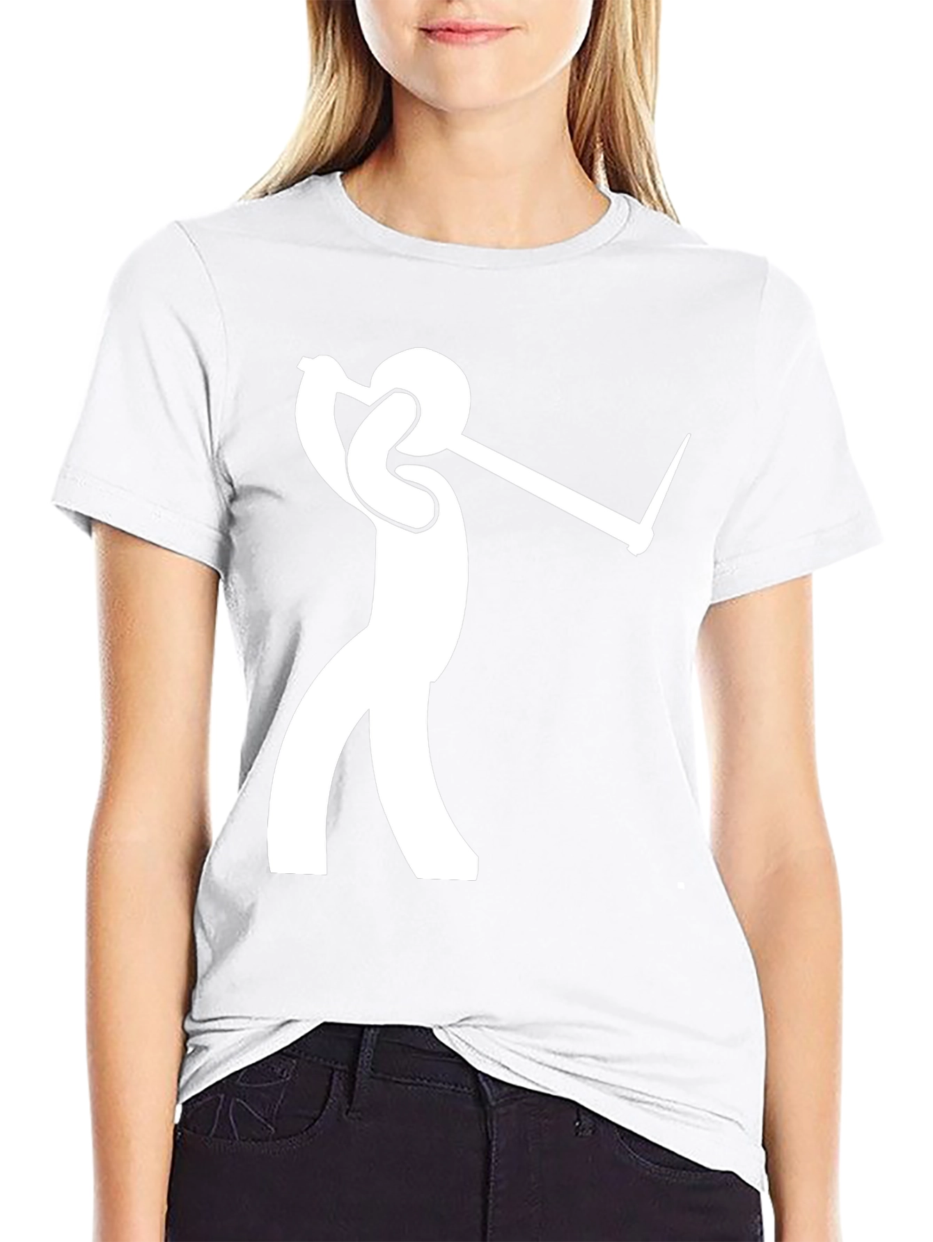 Golfing Stick Figure Black T-Shirt