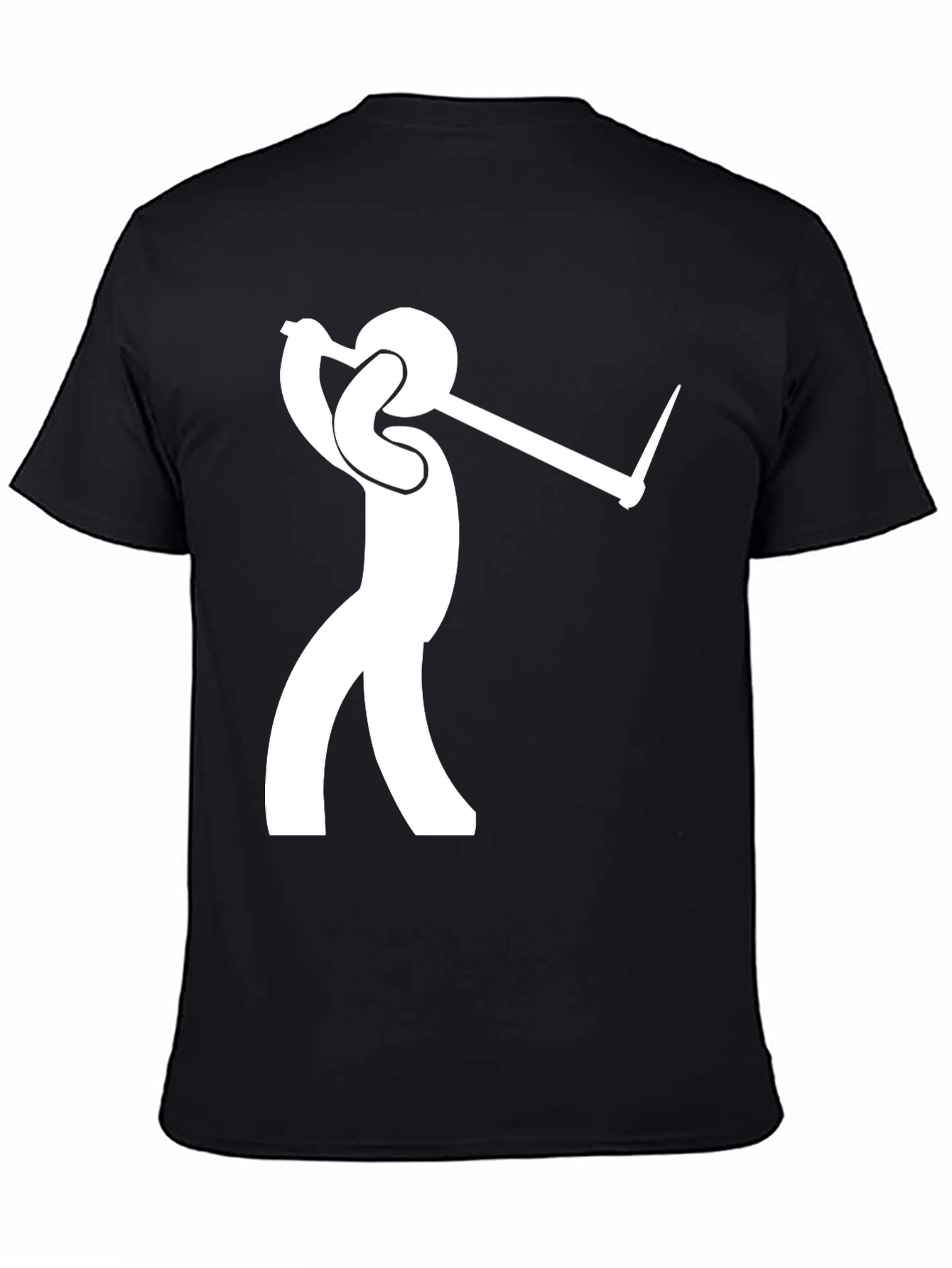 Golfing Stick Figure Black T-Shirt