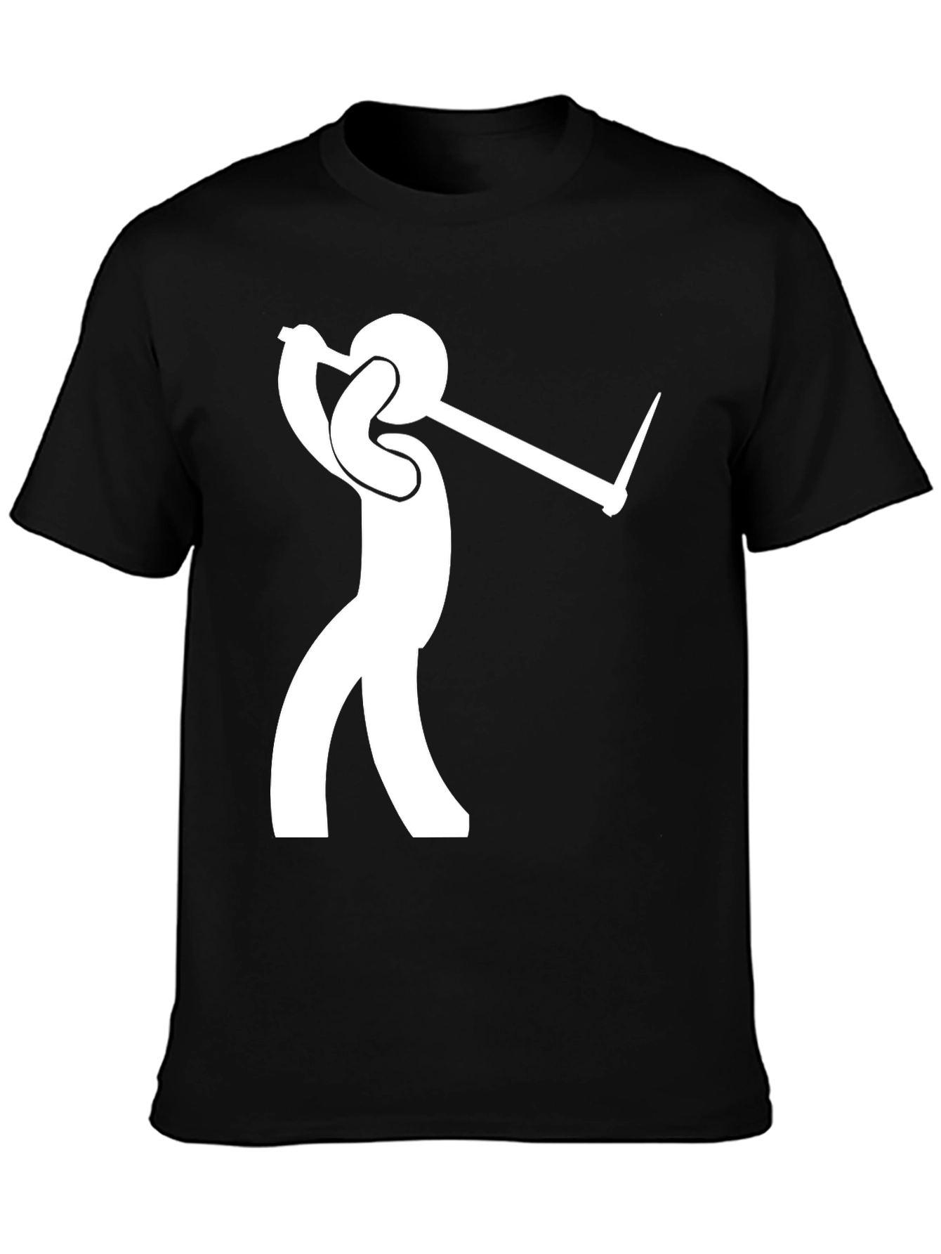Golfing Stick Figure Black T-Shirt