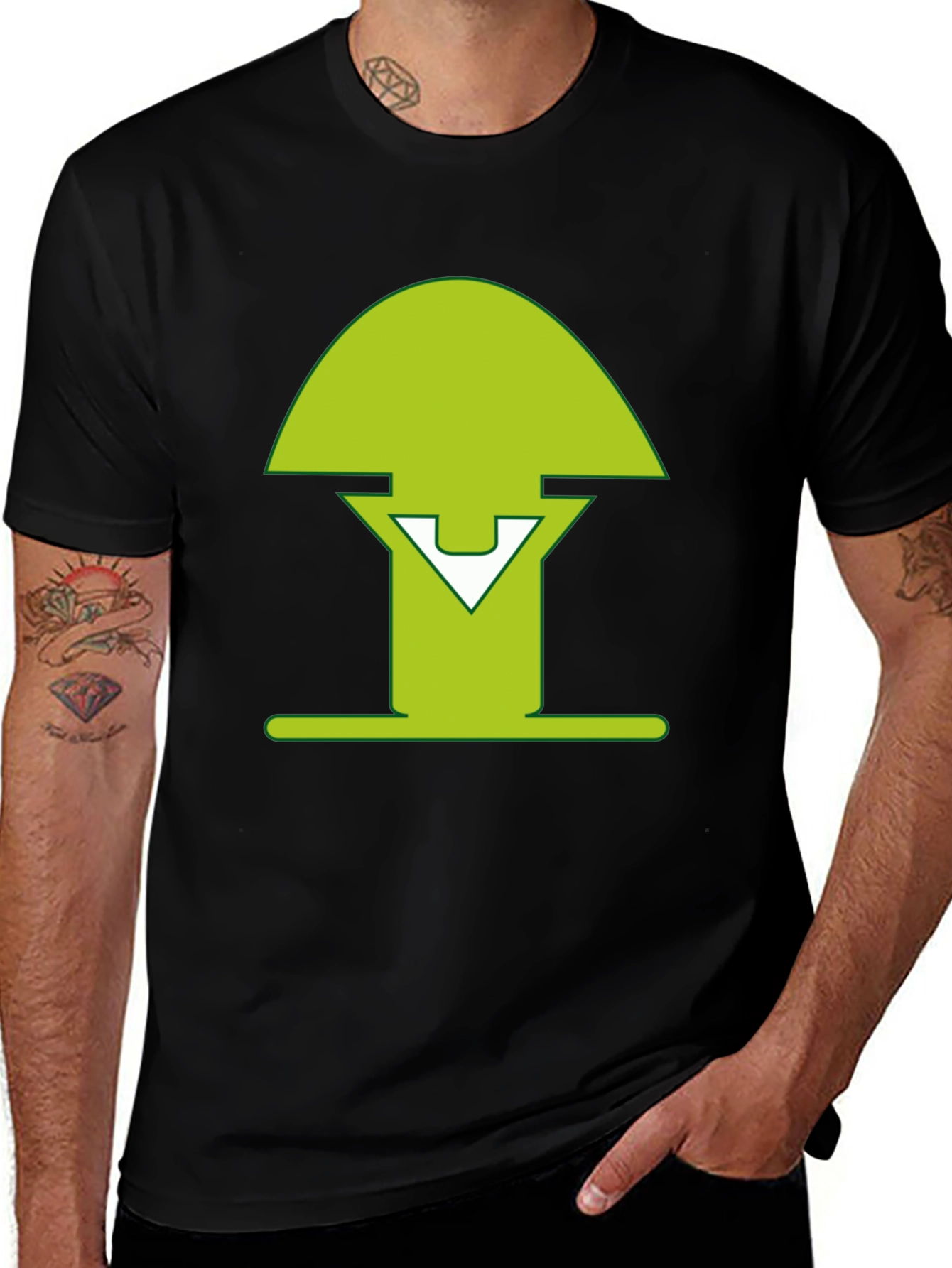 Green Mushroom Graphic Tee - Modern Style