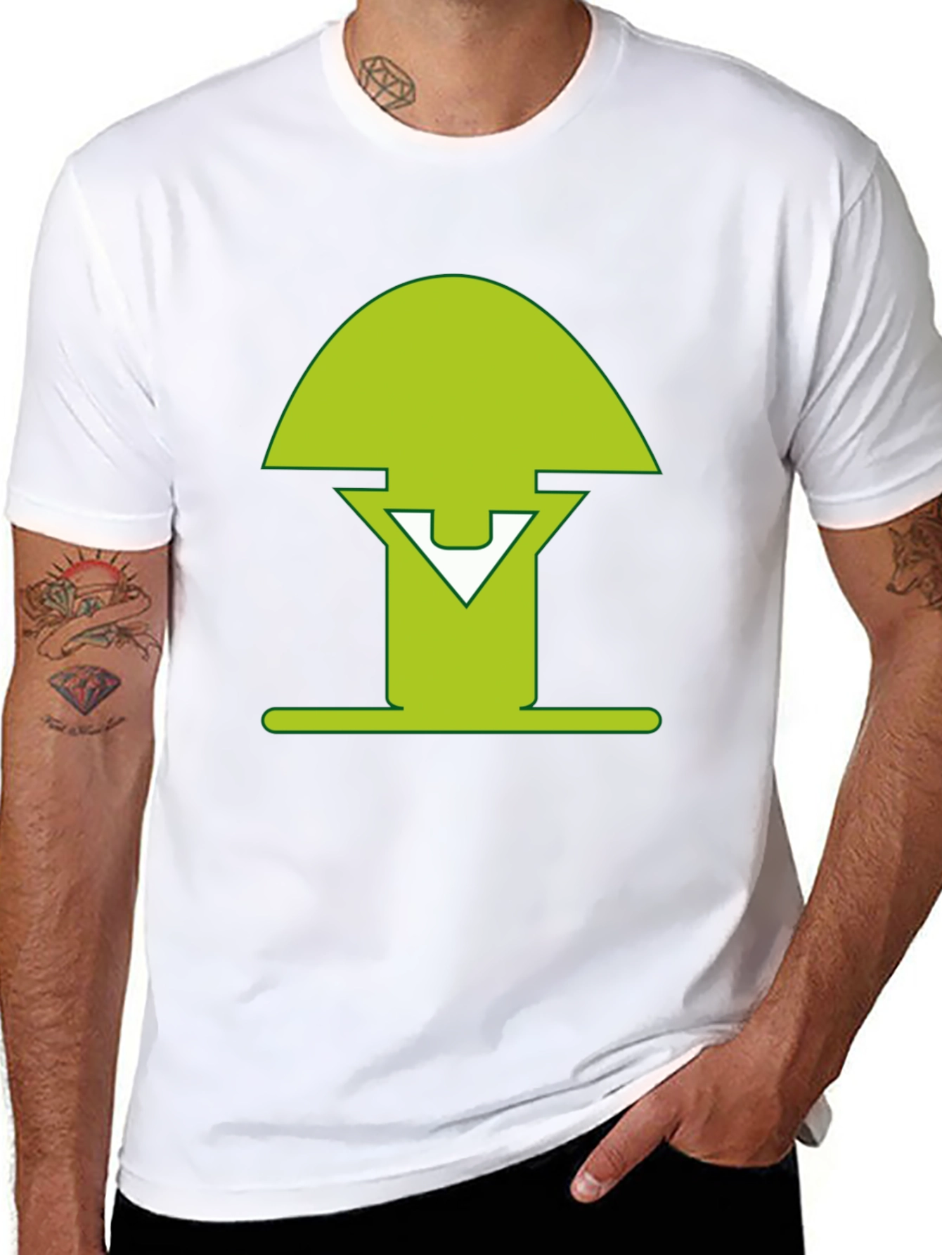 Green Mushroom Graphic Tee - Modern Style