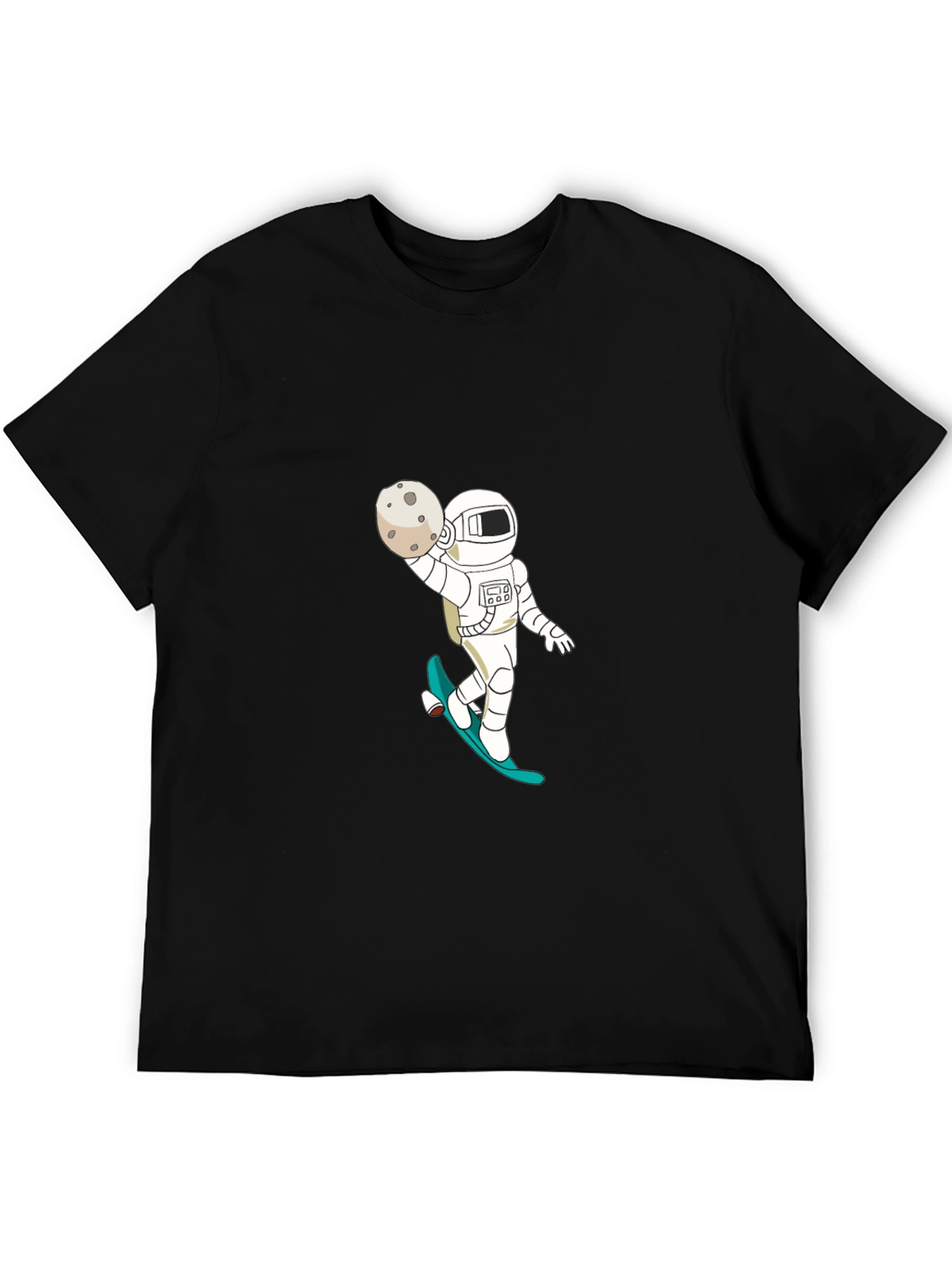 Astronaut Skateboard Black T-Shirt