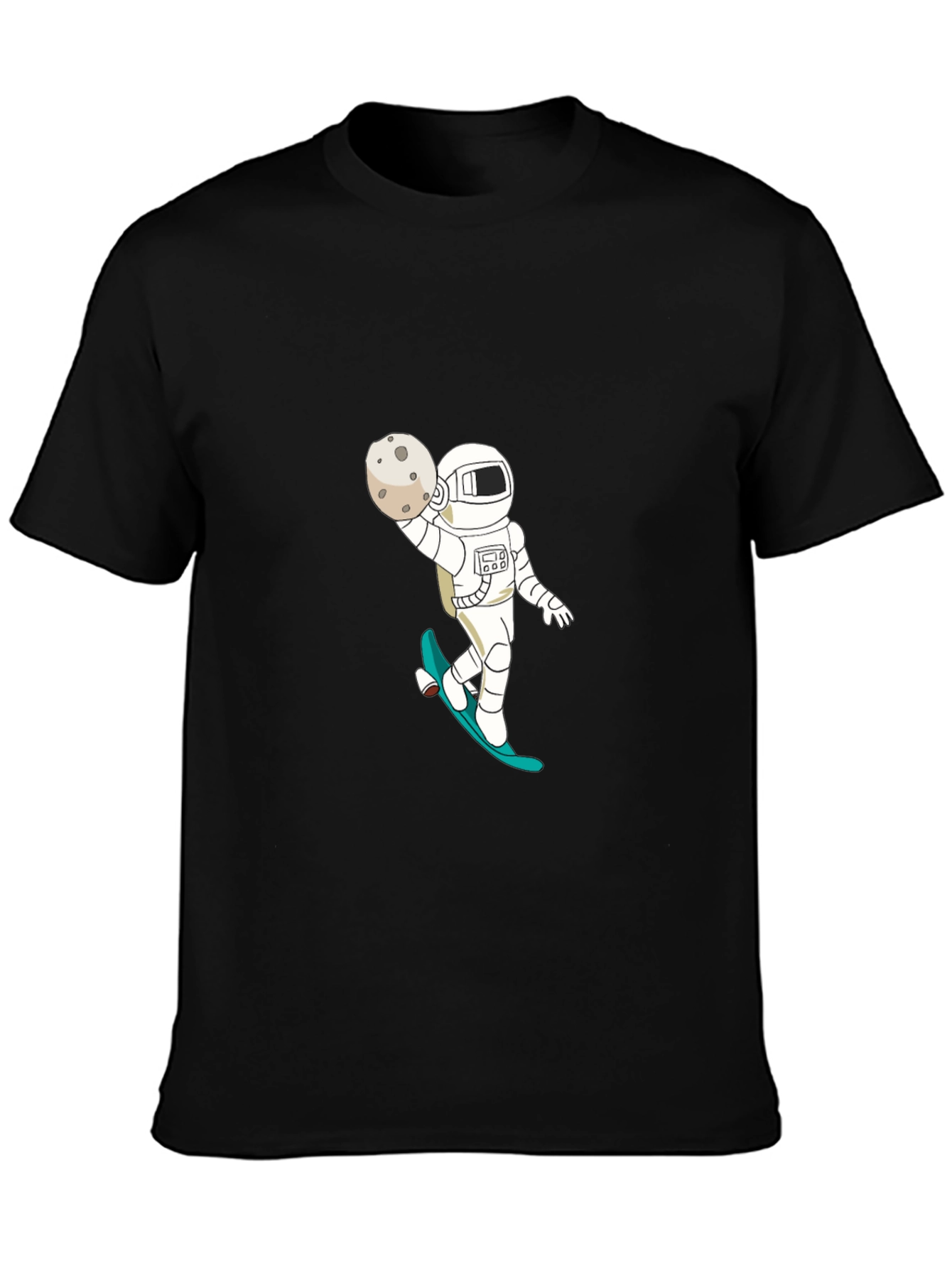 Astronaut Skateboard Black T-Shirt