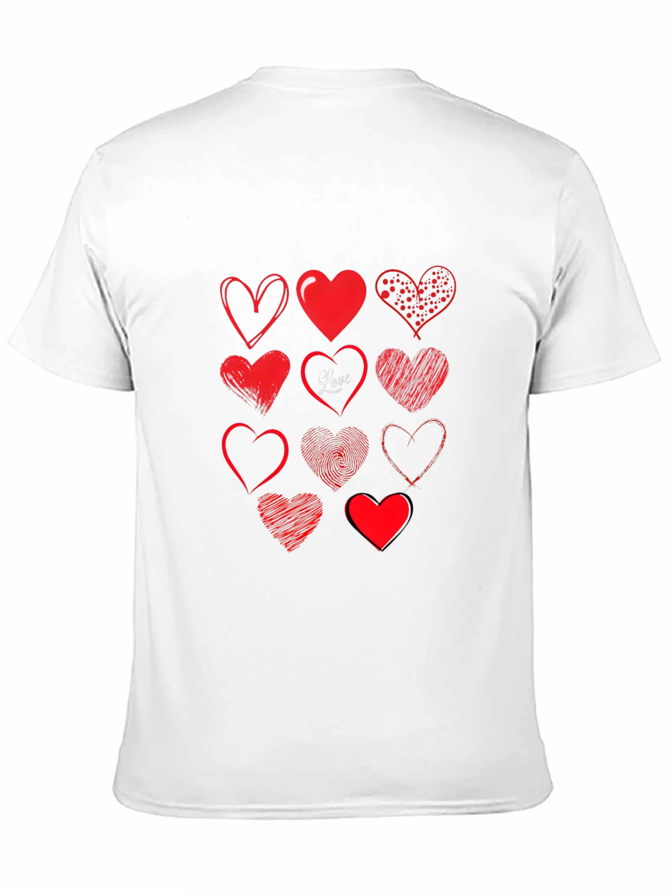 Heart Print Graphic Tee - Black