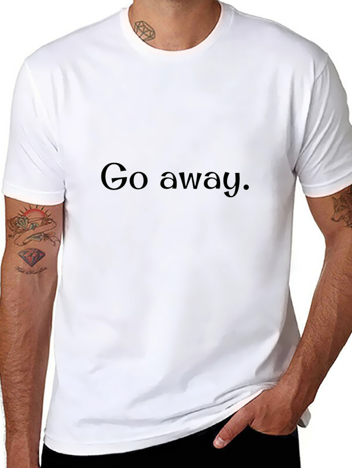 Go Away Graphic T-Shirt - Black Casual Tee