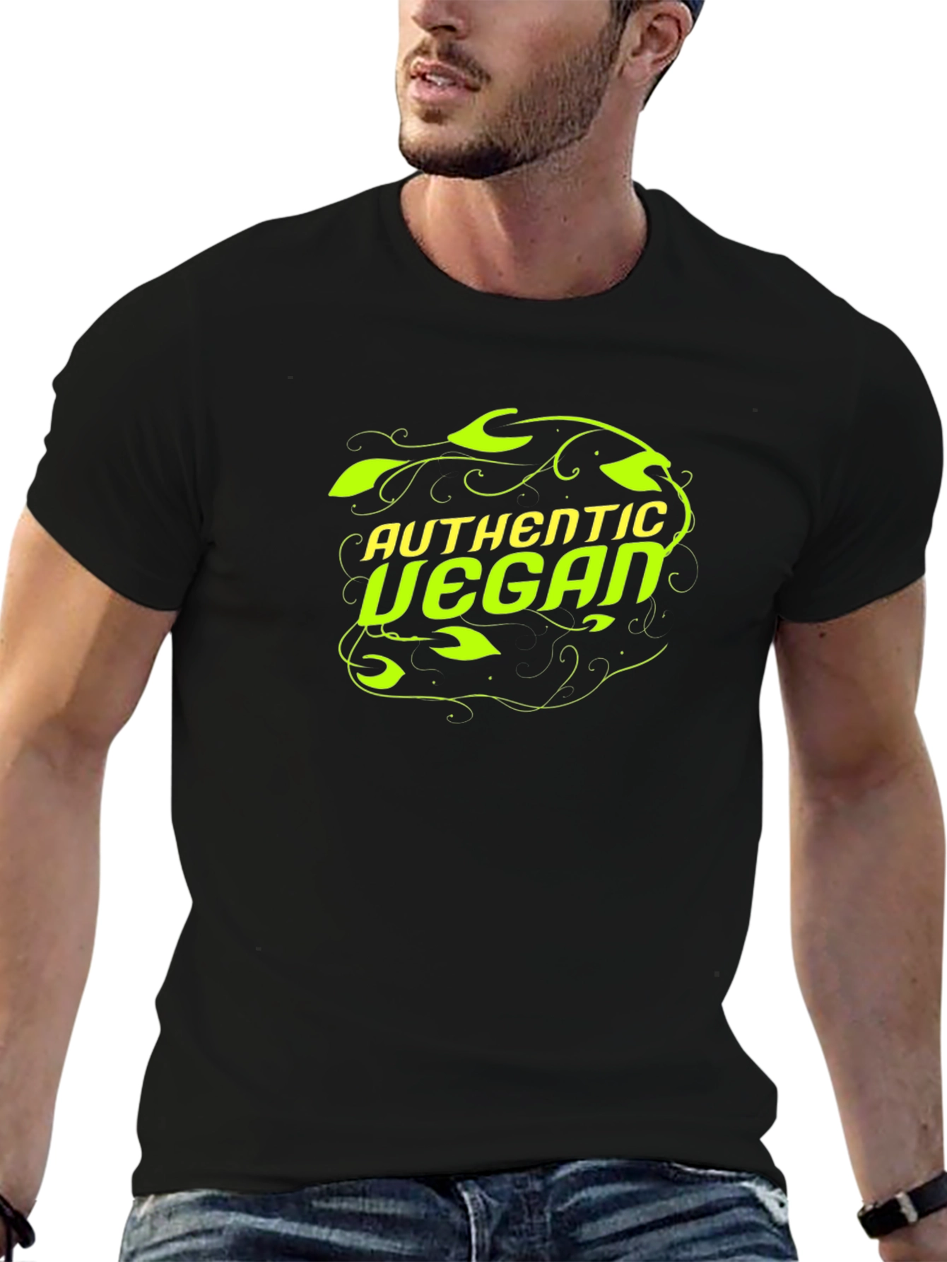 Authentic Vegan Graphic Tee - Black