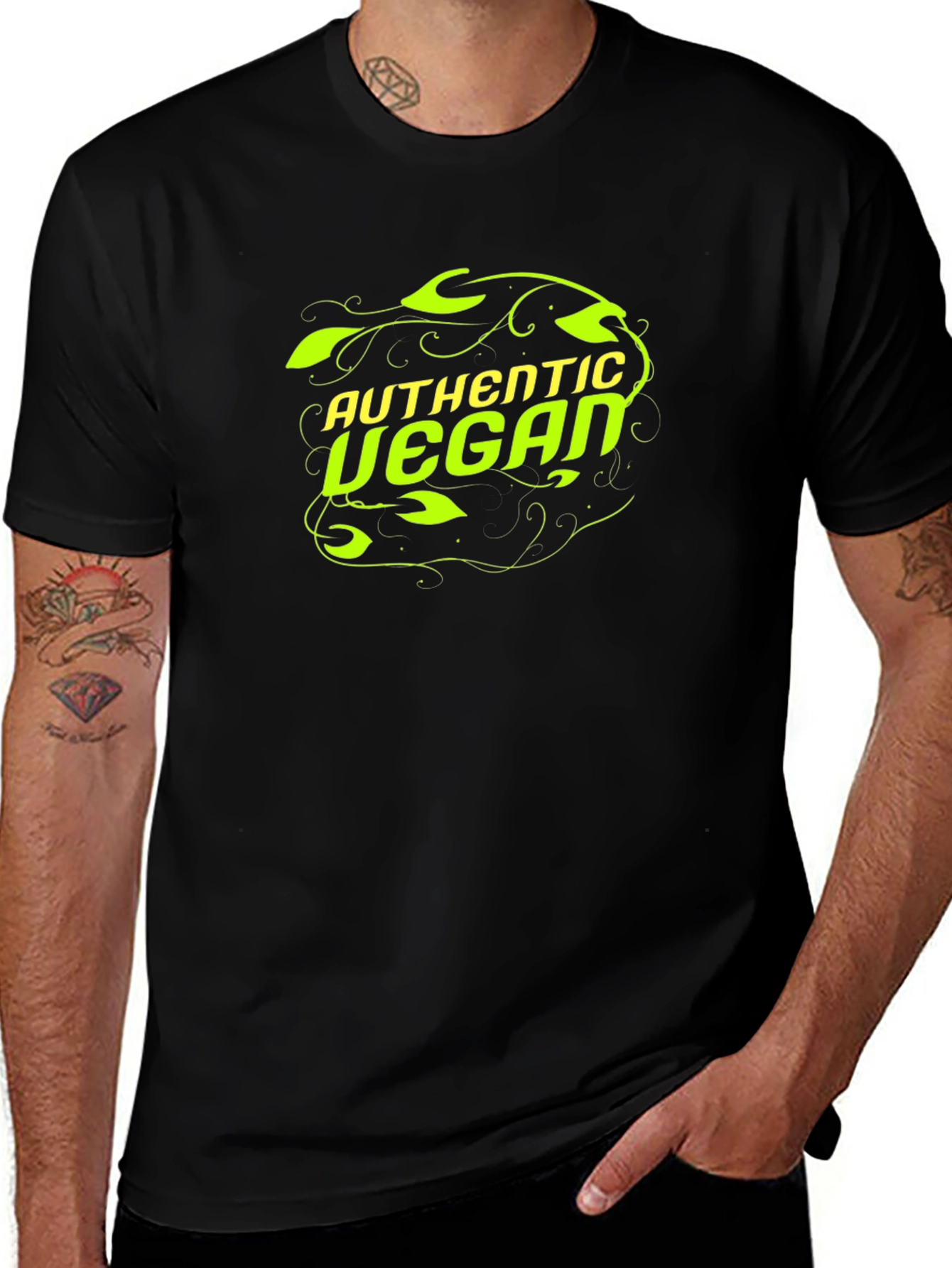 Authentic Vegan Graphic Tee - Black