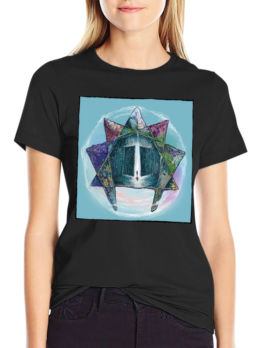 Abstract Star Portal Graphic Tee - Unisex Black T-Shirt