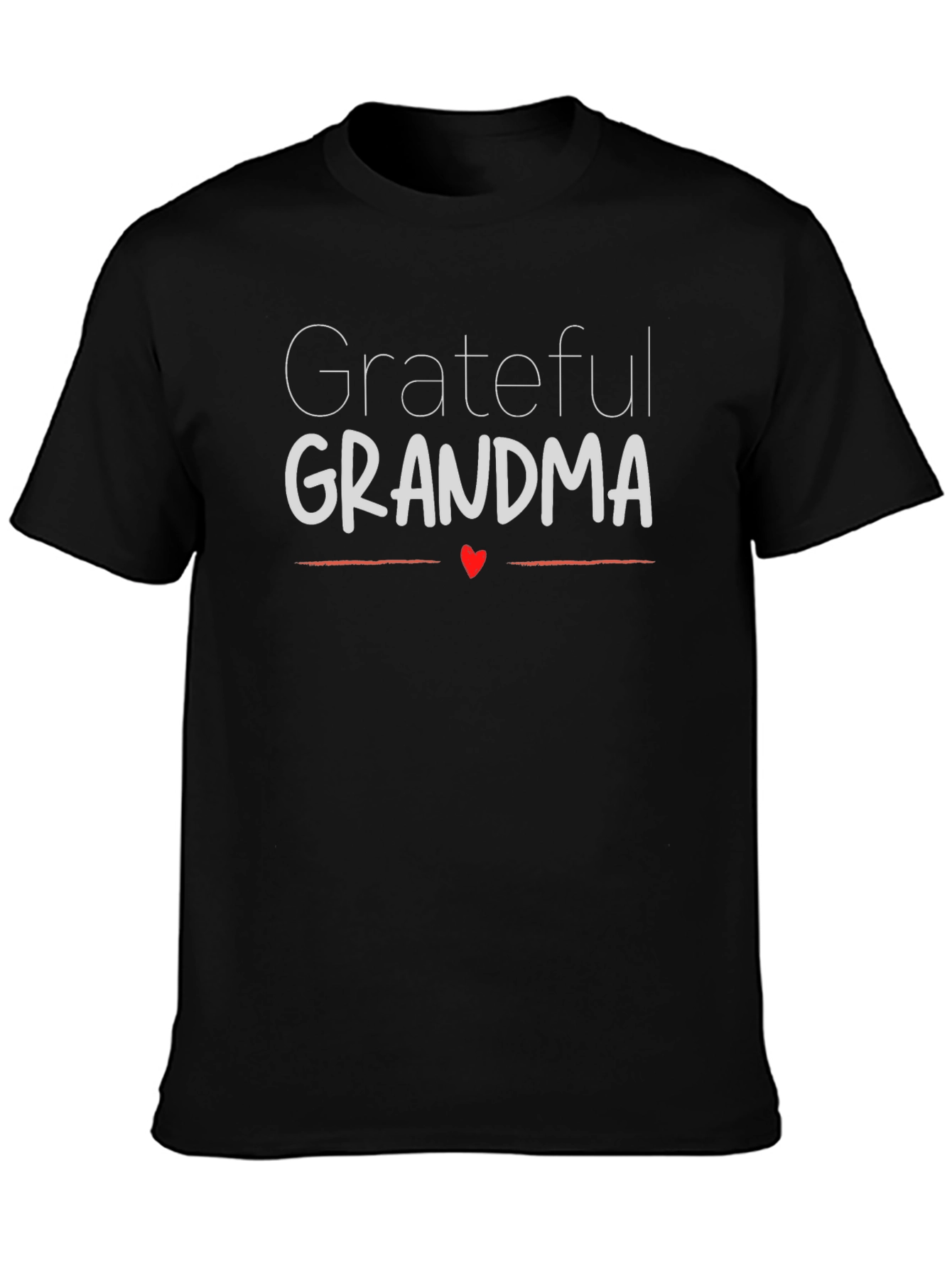 Grateful Grandma Graphic Tee - Black Crew Neck