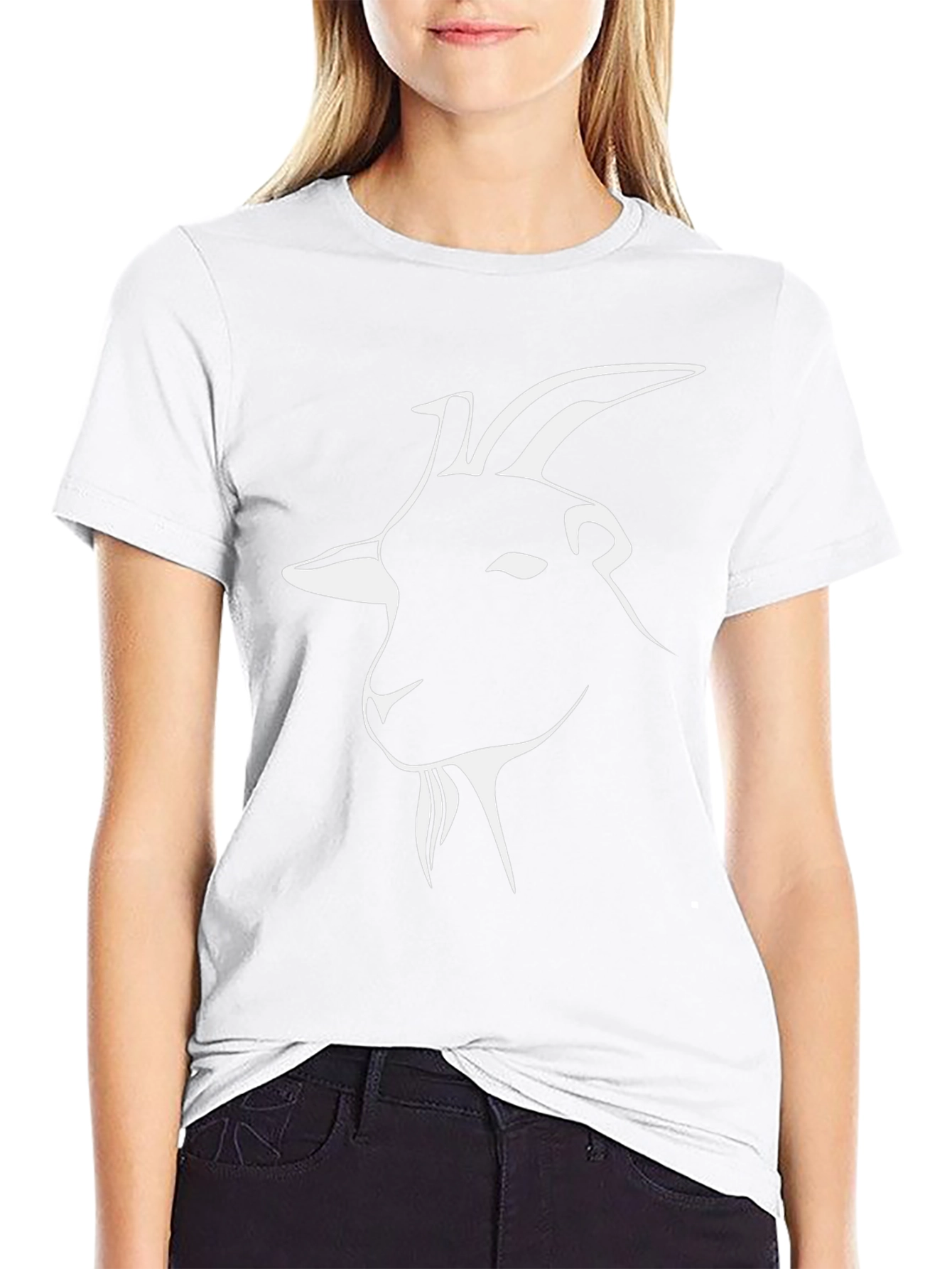 Goat Graphic Tee - Black Cotton Crew Neck