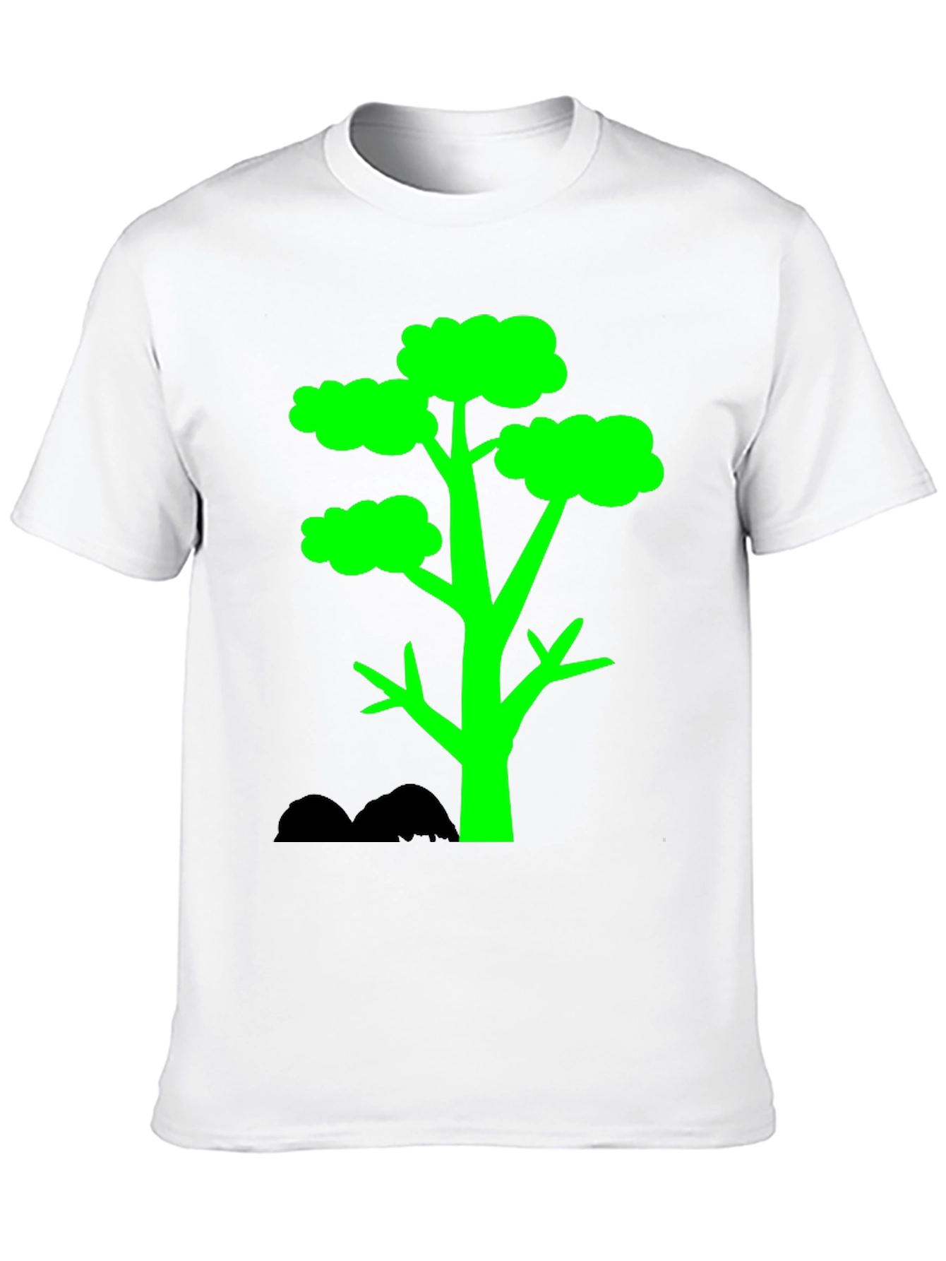 Green Tree Graphic Tee - Stylish Black T-Shirt