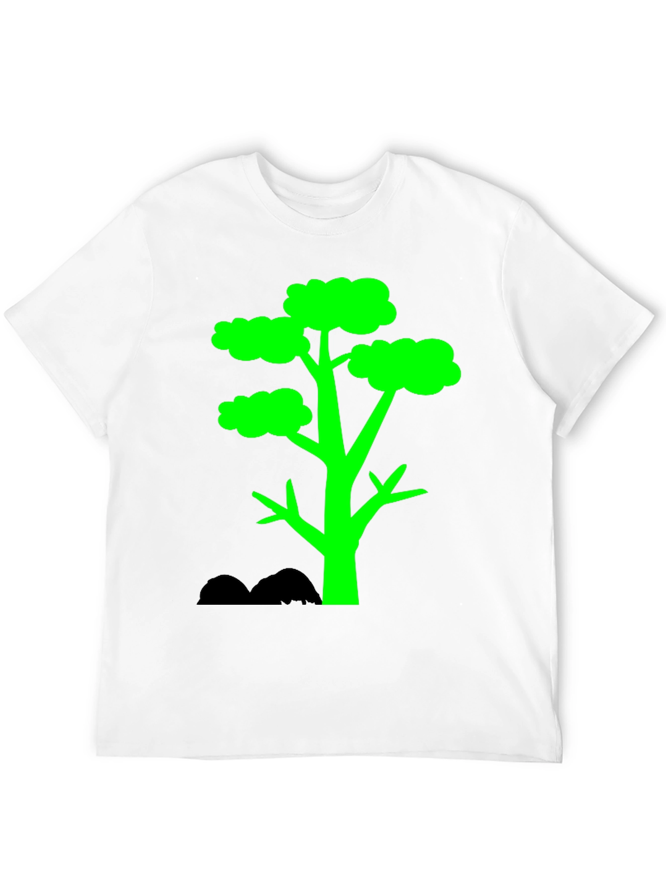 Green Tree Graphic Tee - Stylish Black T-Shirt
