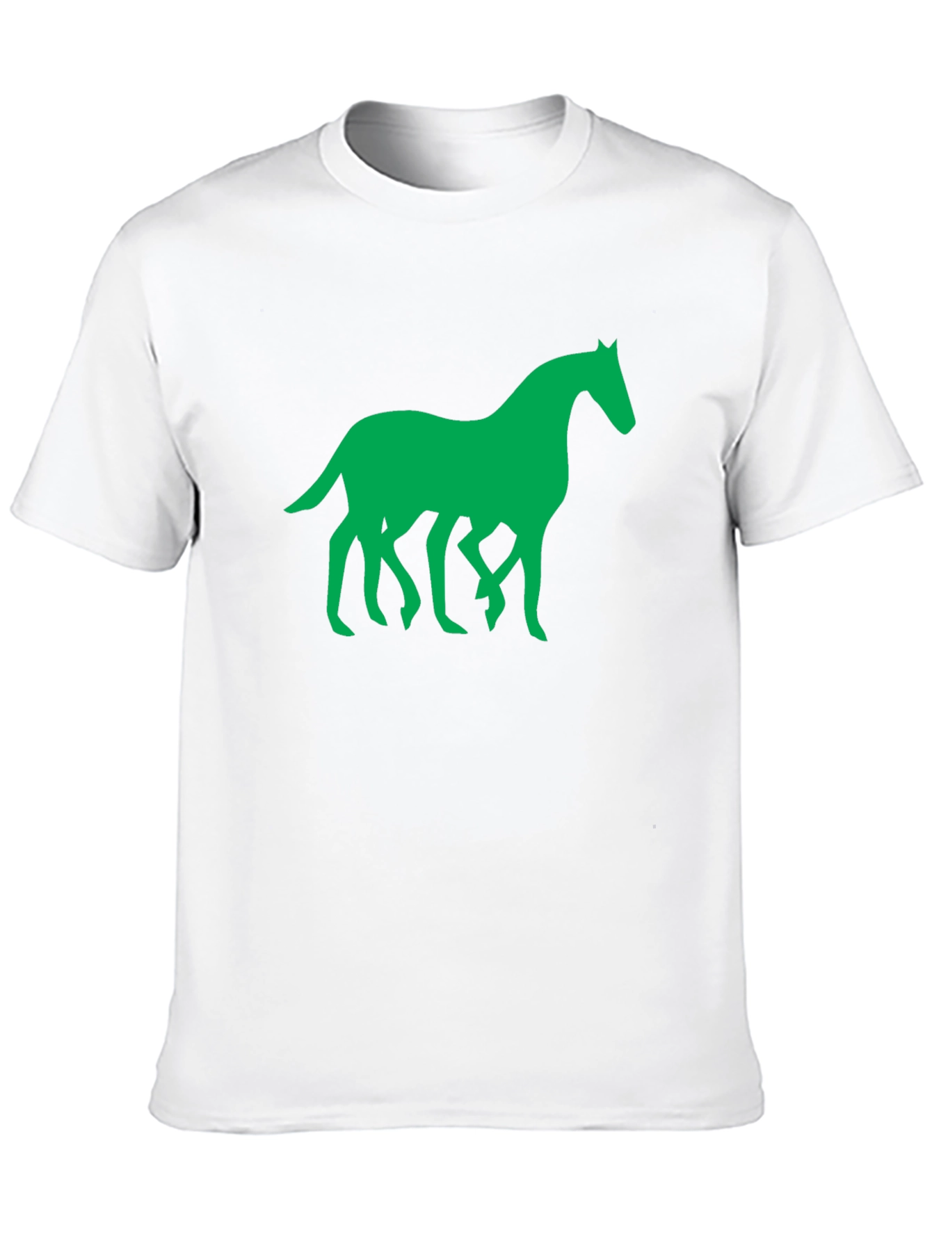 Green Horse Graphic Black T-Shirt