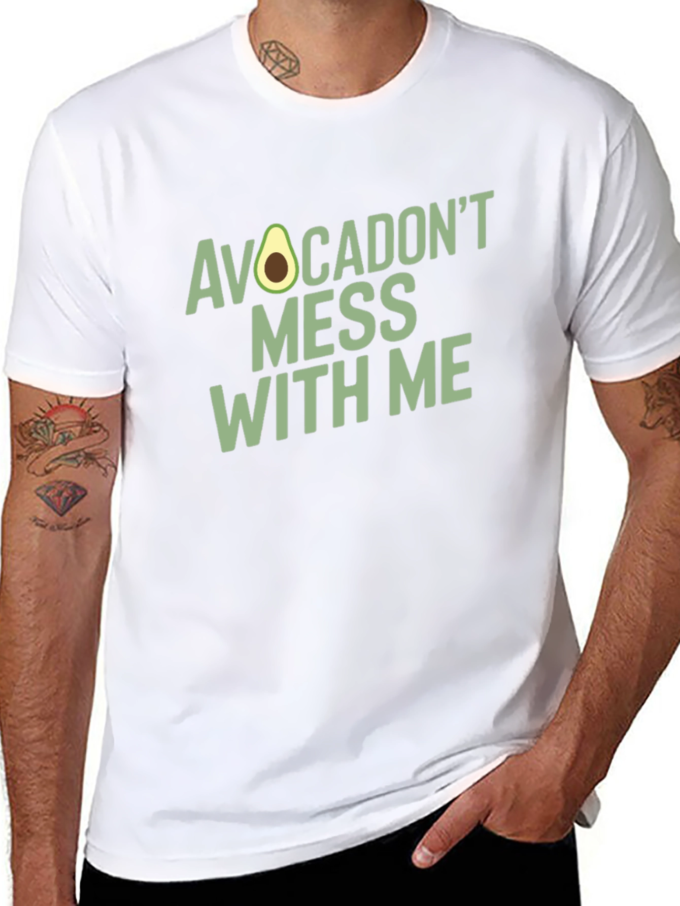 Avocadont Mess With Me - Novelty Graphic T-Shirt