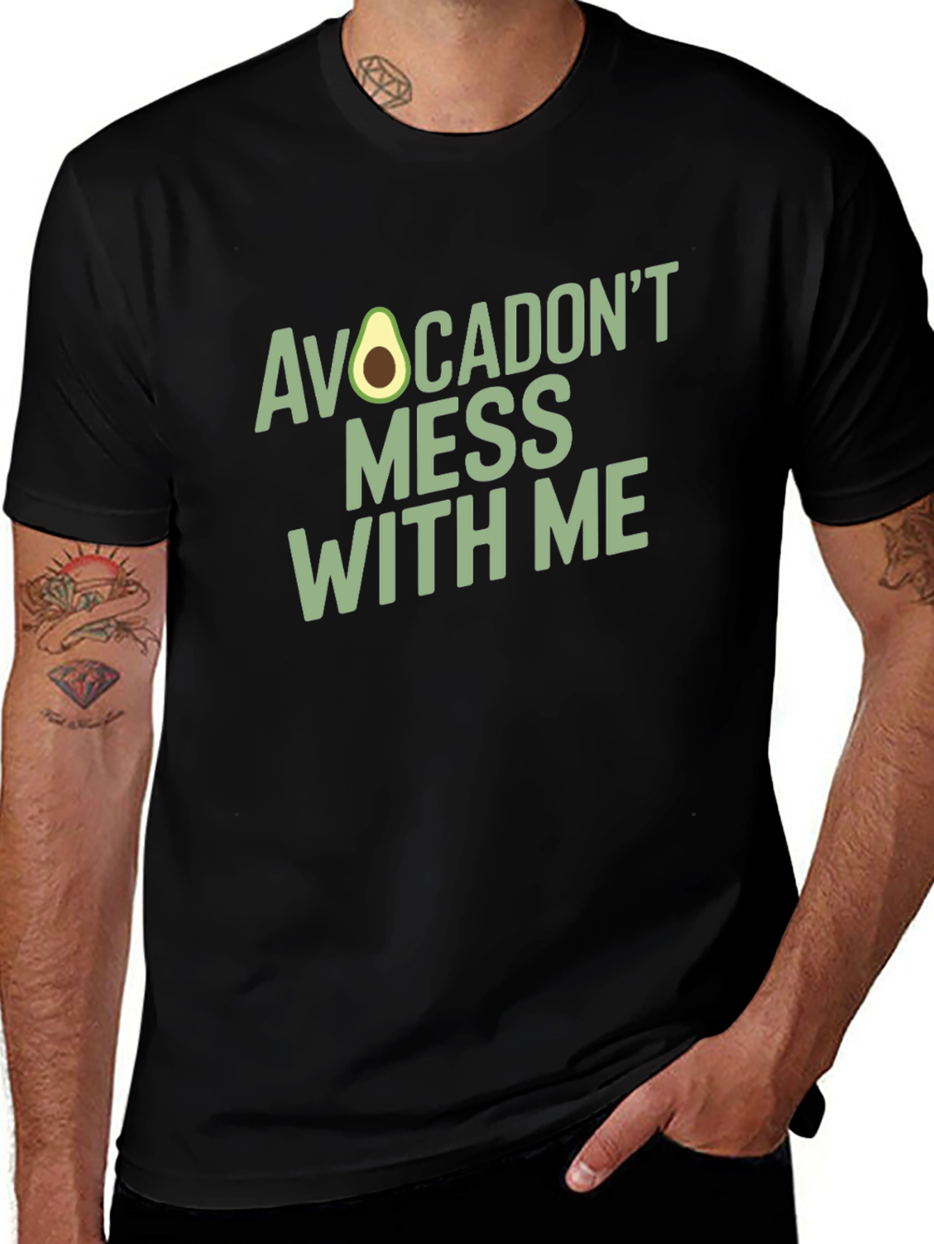 Avocadont Mess With Me - Novelty Graphic T-Shirt