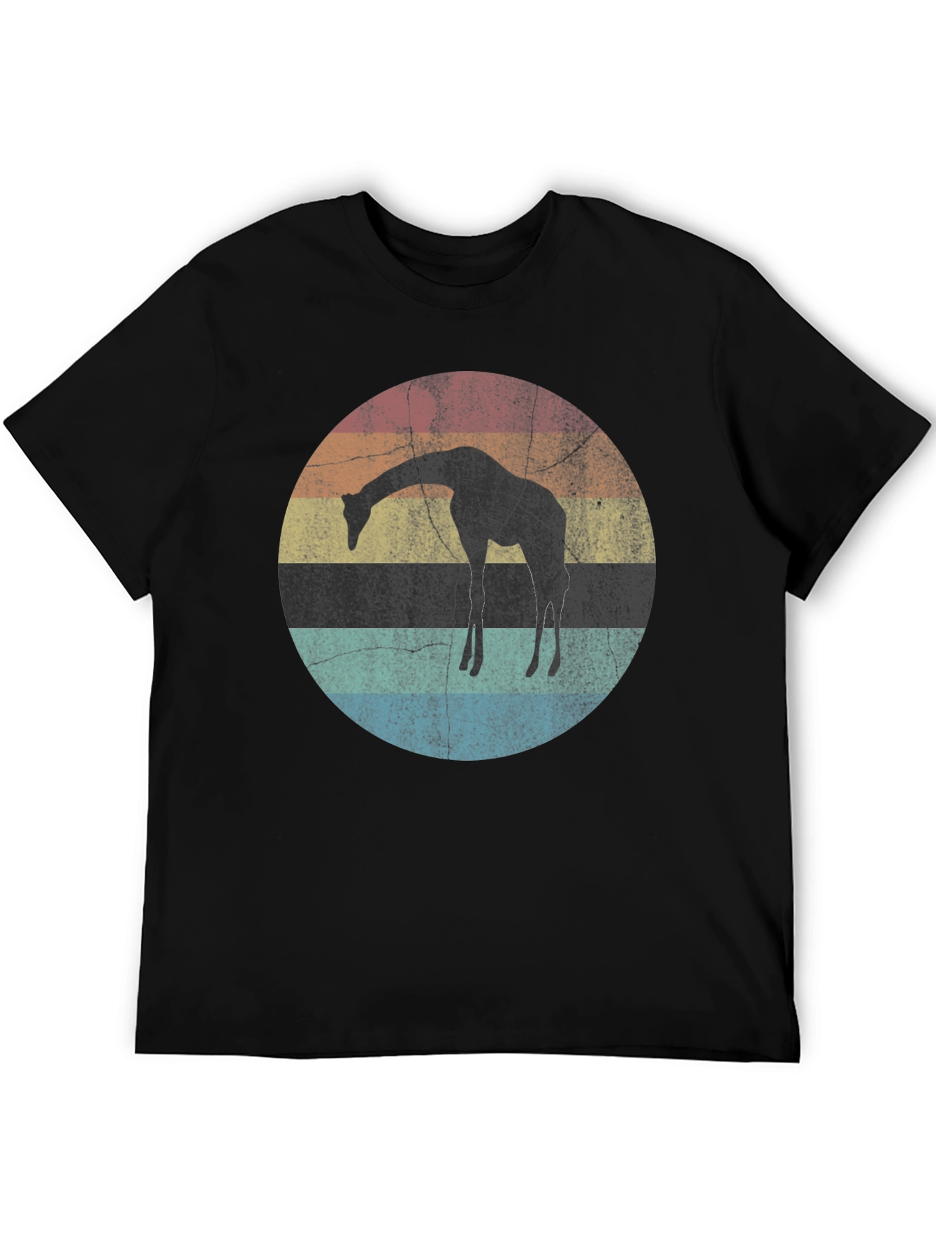Giraffe Sunset Graphic Tee - Retro Style Shirt