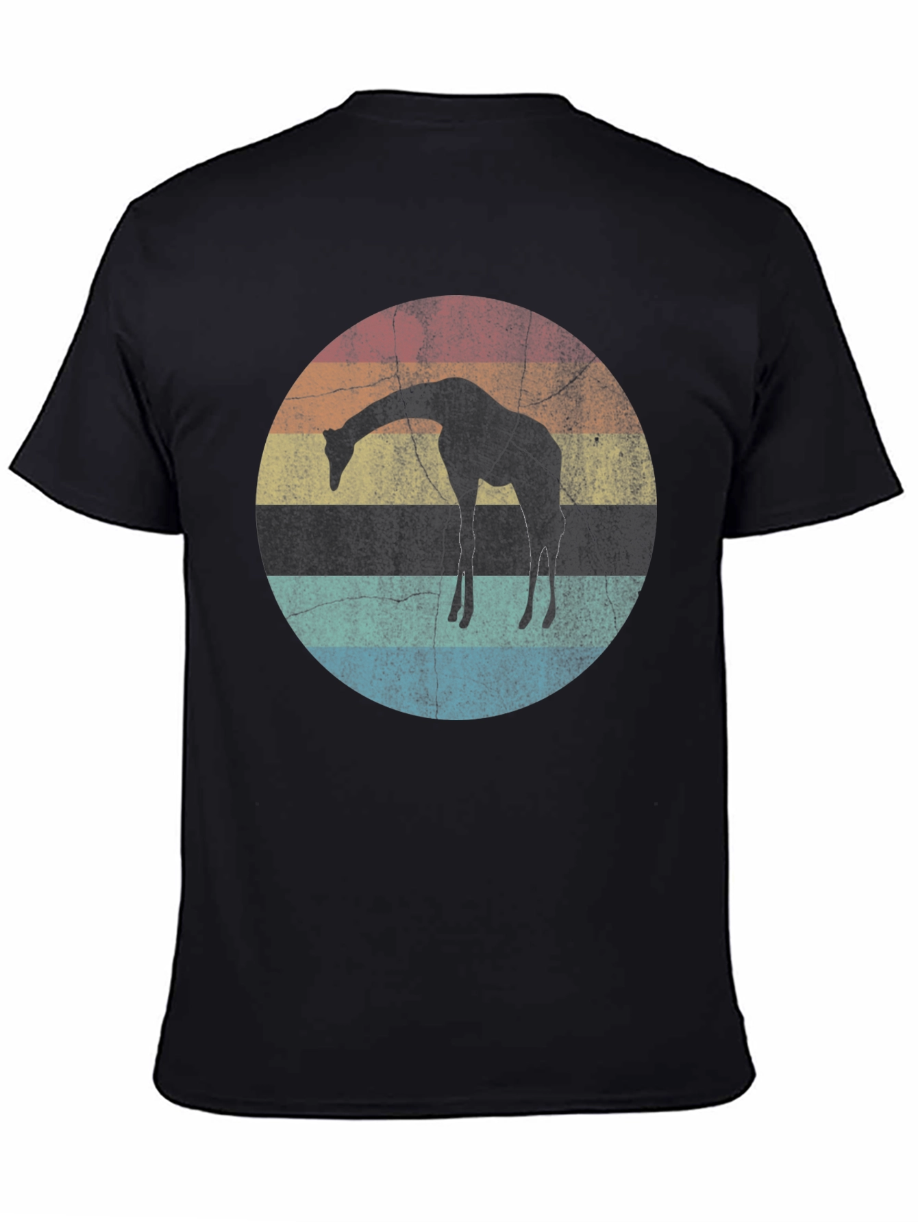 Giraffe Sunset Graphic Tee - Retro Style Shirt