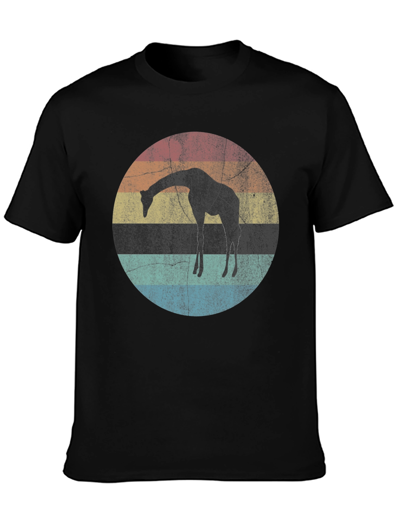 Giraffe Sunset Graphic Tee - Retro Style Shirt