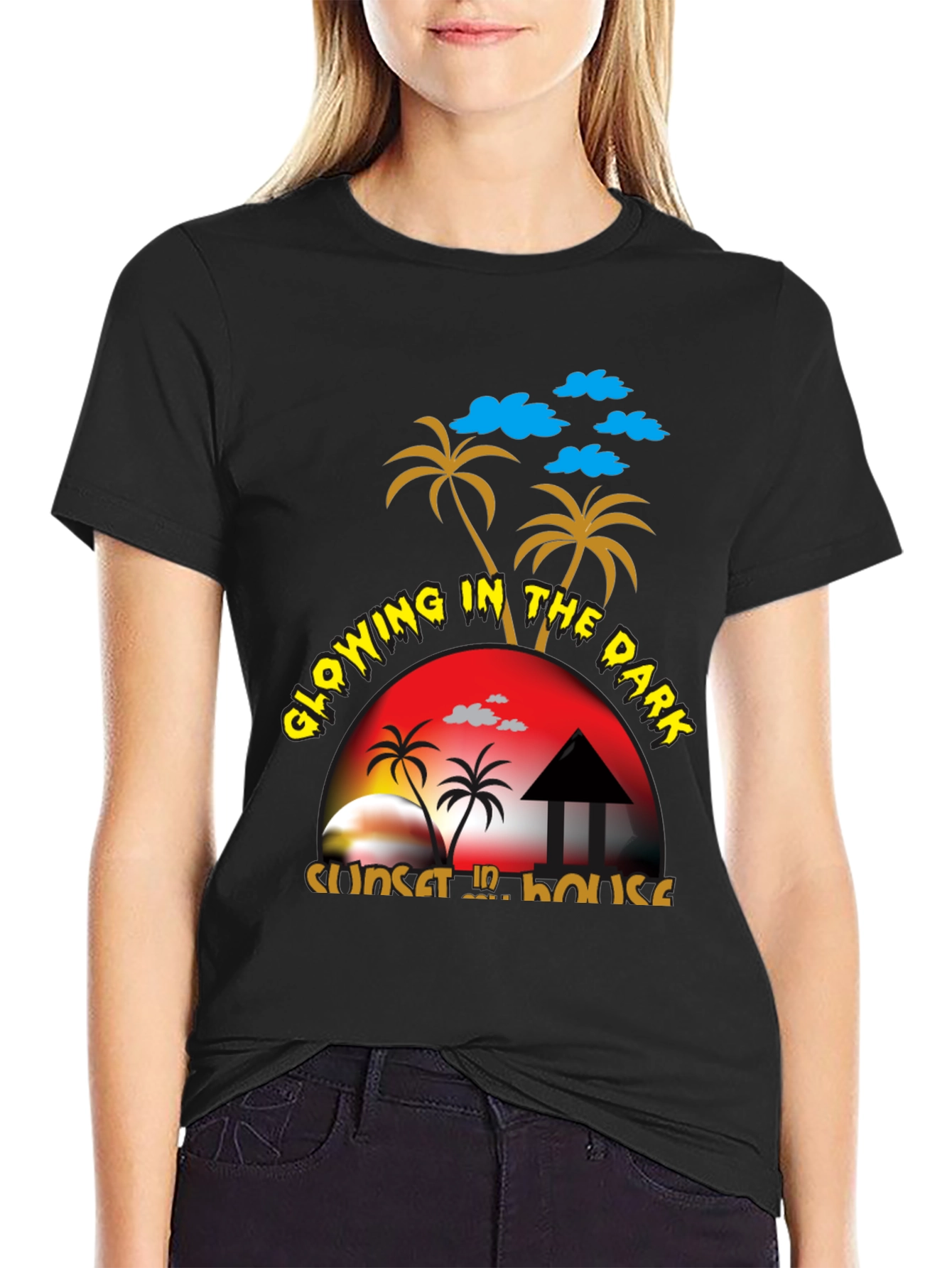 Glowing In The Dark Sunset House T-Shirt