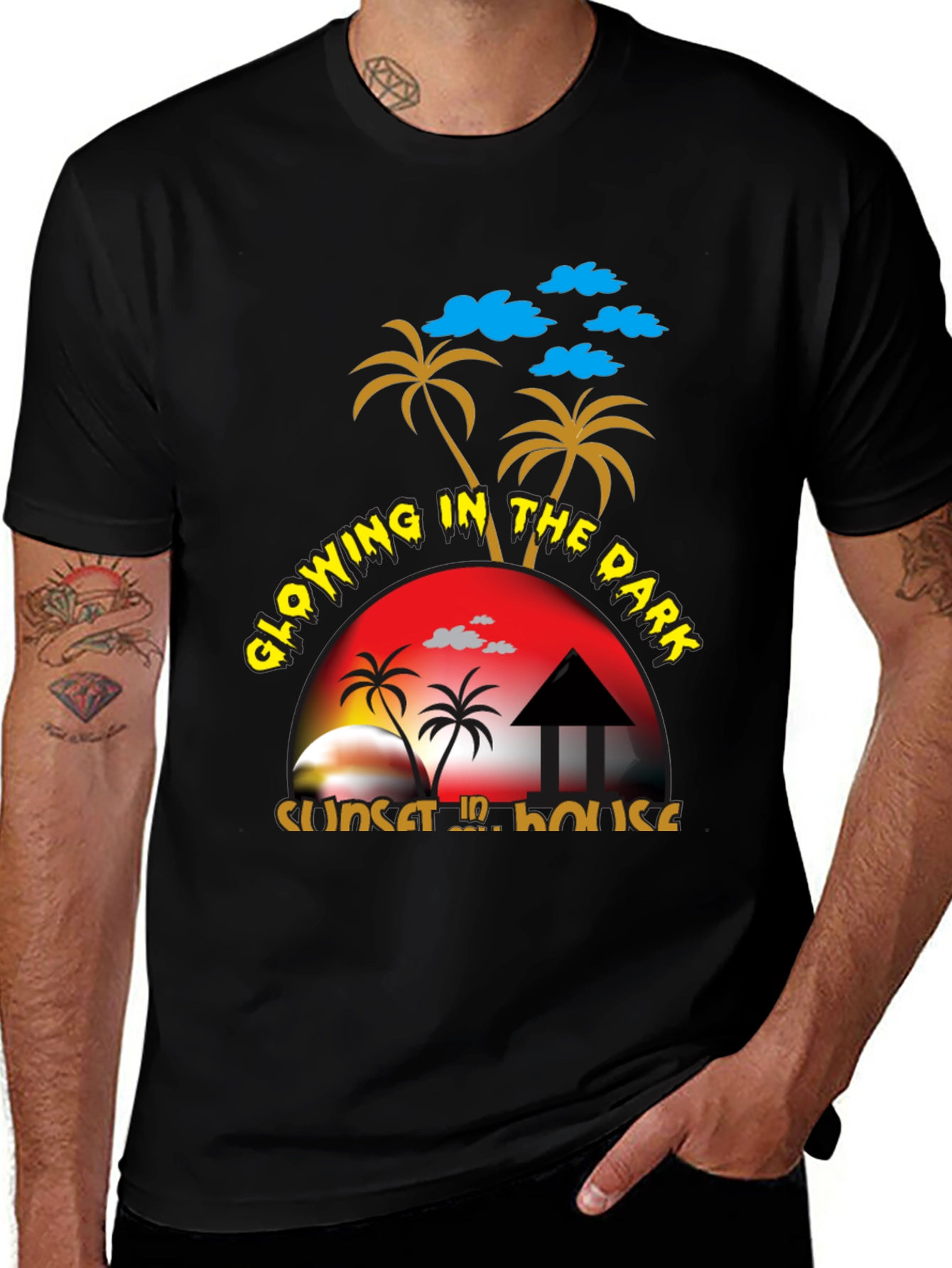 Glowing In The Dark Sunset House T-Shirt