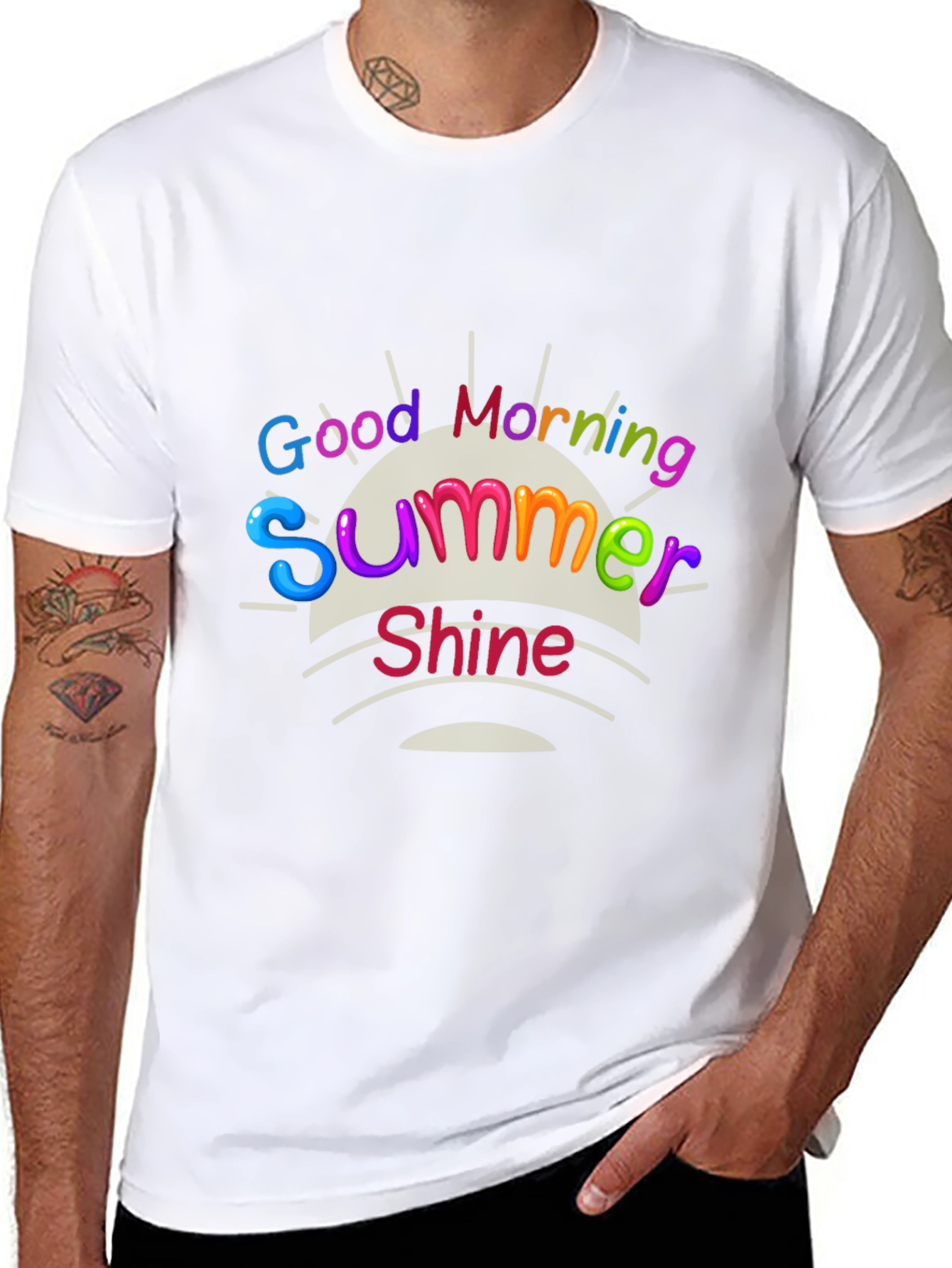 Good Morning Summer Shine Black Graphic Tee