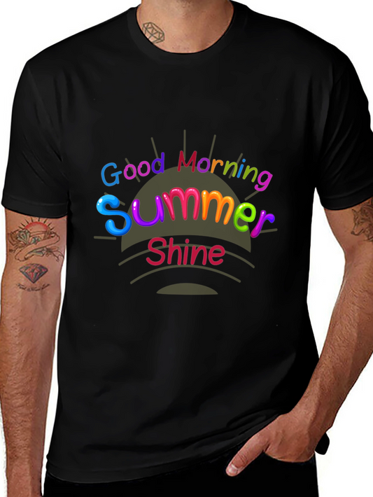 Good Morning Summer Shine Black Graphic Tee