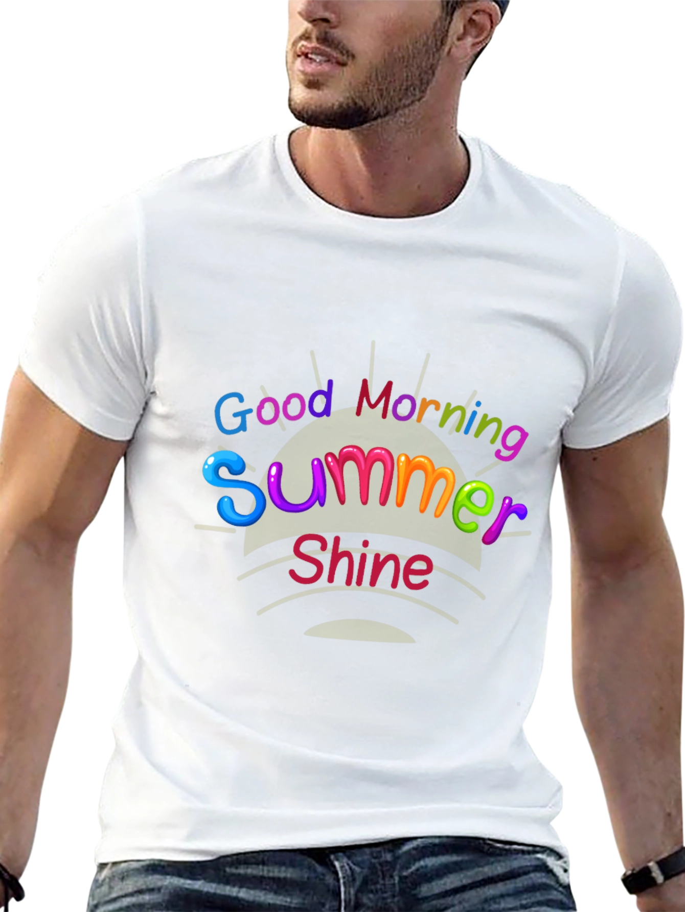 Good Morning Summer Shine Black Graphic Tee